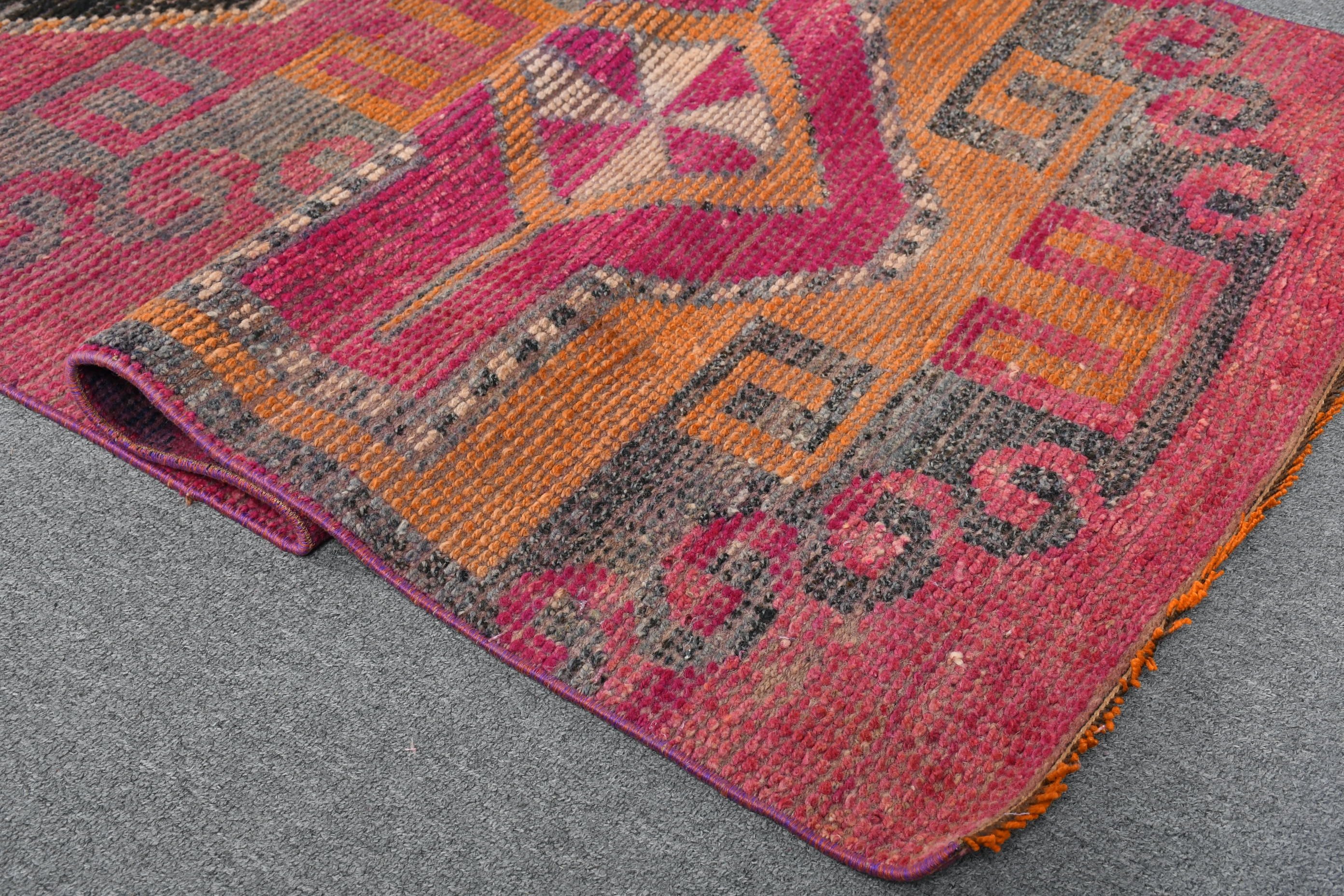 Purple Oushak Rug, Vintage Rugs, 3x10.1 ft Runner Rugs, Turkish Rugs, Kitchen Rugs, Pastel Rug, Anatolian Rug, Cool Rug, Rugs for Hallway