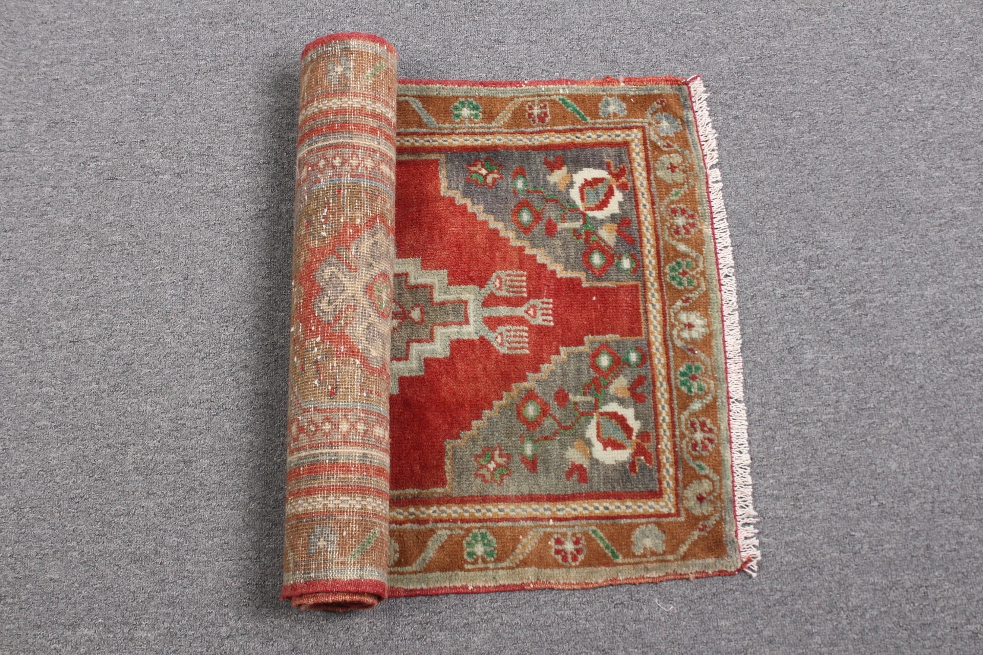 Araba Paspas Halısı, 1.7x3.3 ft Küçük Halılar, Kırmızı Oryantal Halılar, Yatak Odası Halıları, Oryantal Halı, Giriş Halısı, Vintage Halı, Fas Halısı, Türk Halısı