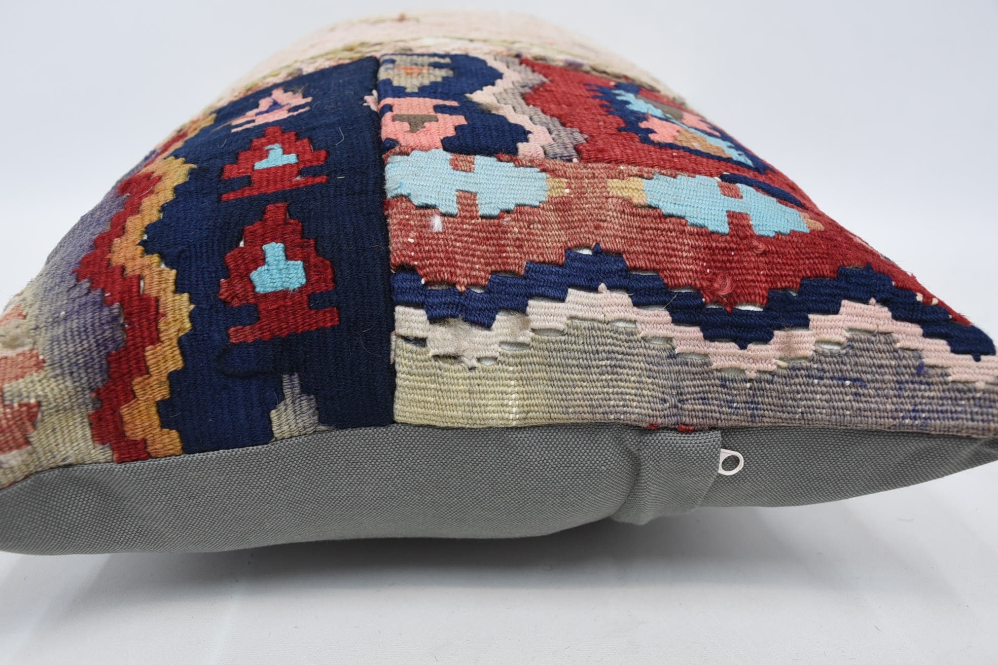 Vintage Pillow, Ethnical Kilim Rug Pillow, Meditation Cushion Cover, Boho Chic Cushion, Turkish Pillow, 16"x24" Pink Pillow