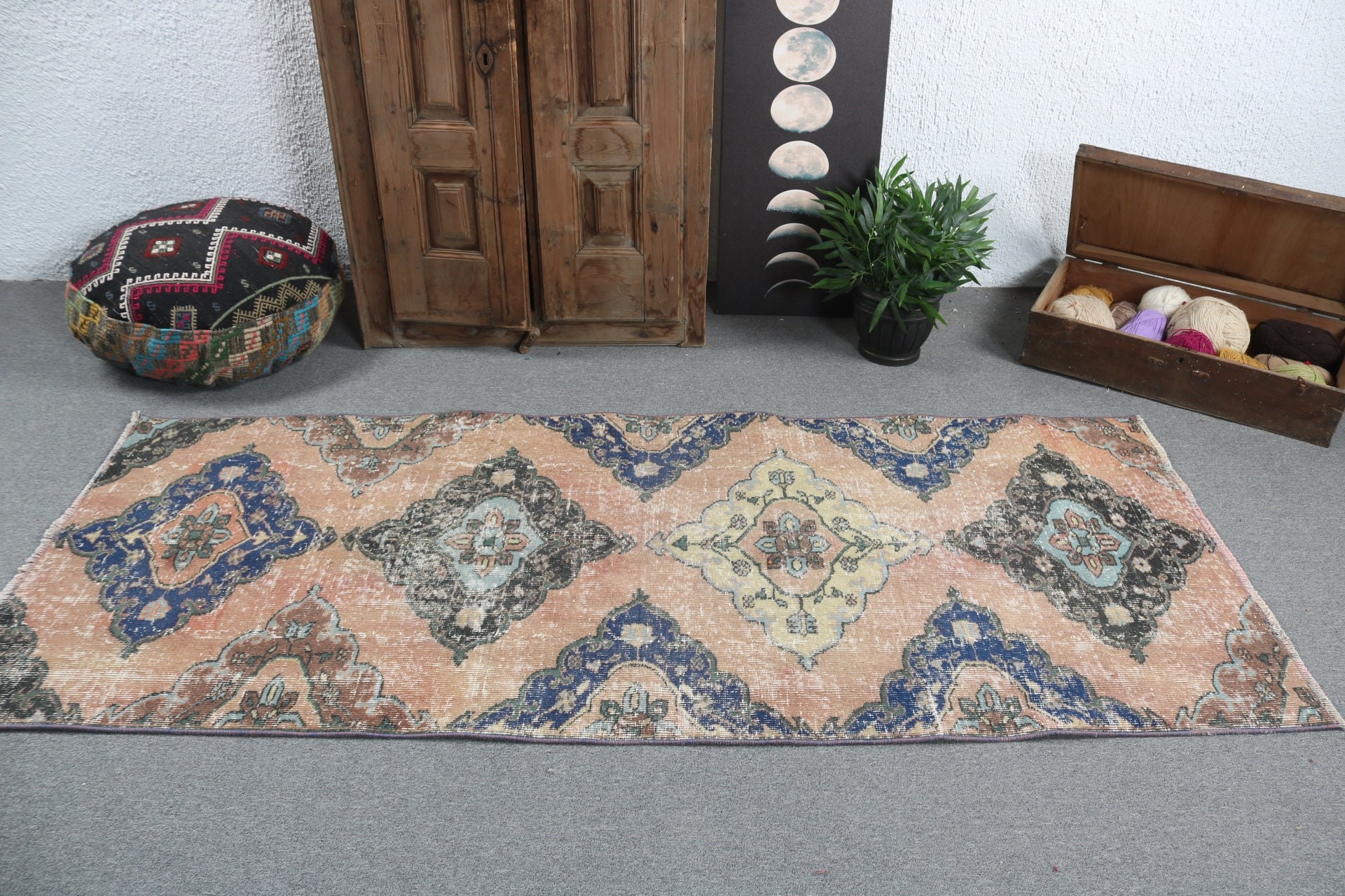 Yatak Odası Halıları, Vintage Halı, Türk Halısı, Ev Dekorasyonu Halısı, Kahverengi Mutfak Halıları, Modern Halılar, 3.1x7.6 ft Accent Halı, Boho Accent Halılar