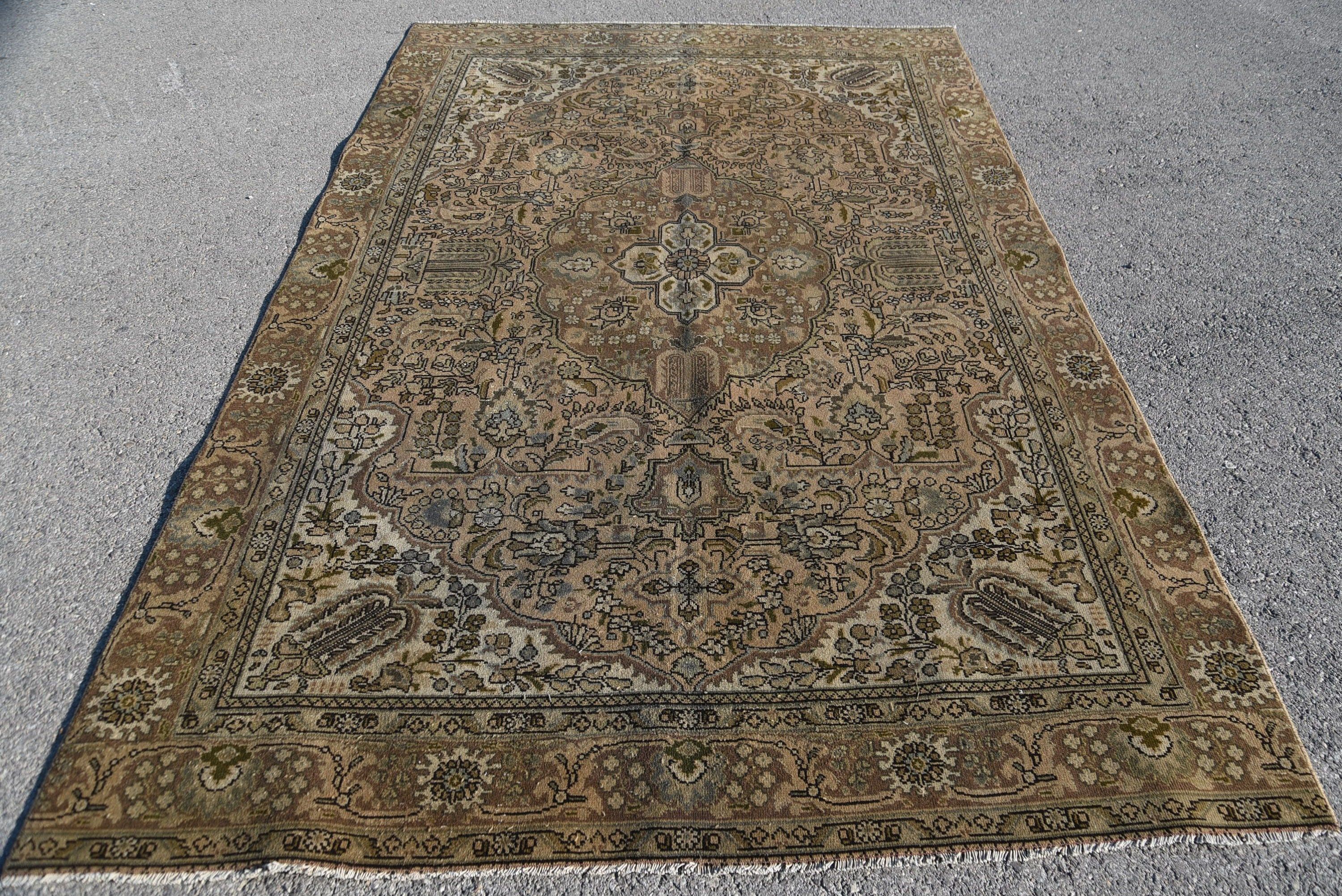 Yatak Odası Halısı, 6x9.3 ft Büyük Halı, Vintage Halı, Ev Dekor Halısı, Oturma Odası Halıları, Parlak Halı, Türk Halısı, Renkli Halı, Yemek Odası Halısı