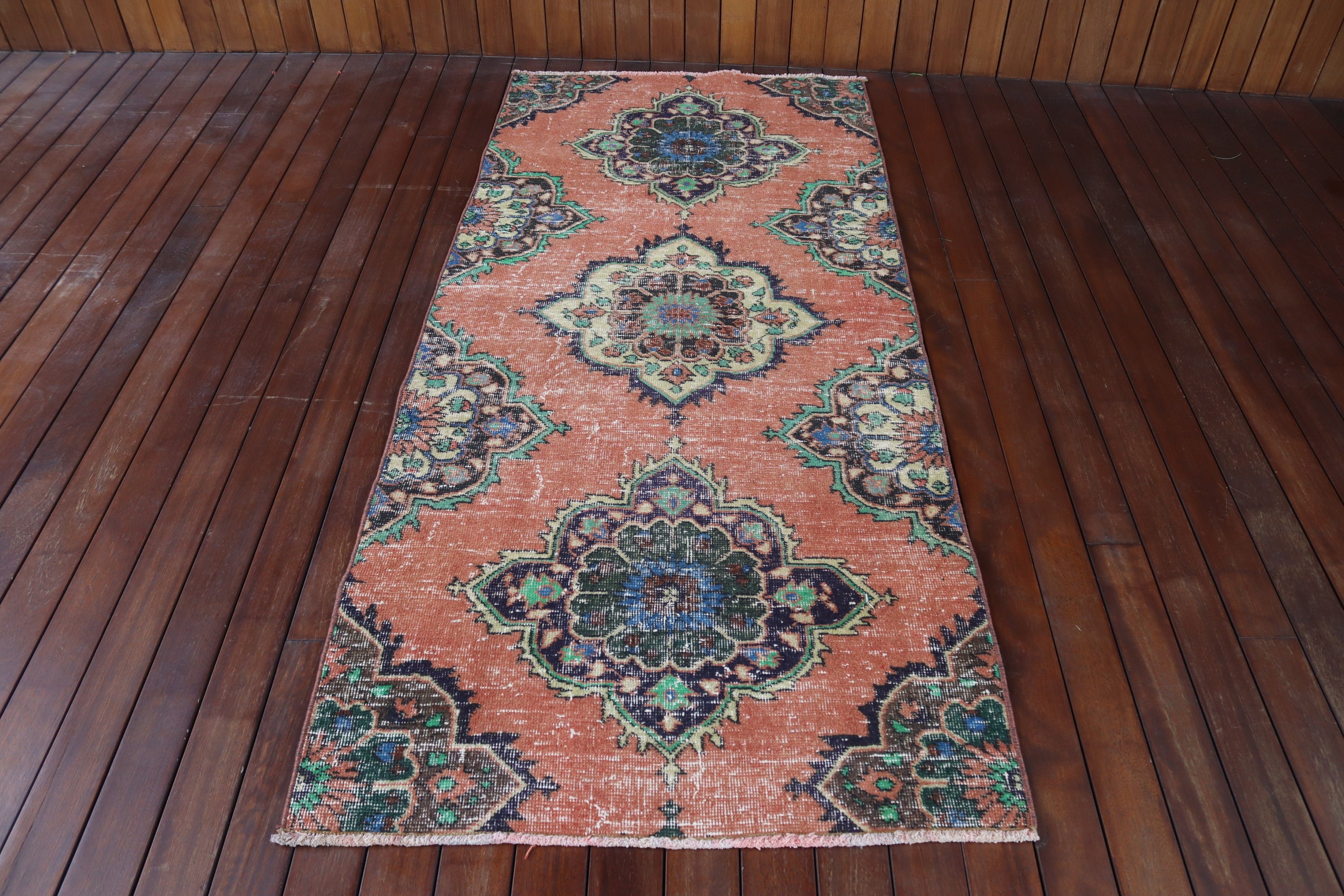 Çocuk Halısı, Lüks Halı, Boho Halı, Turuncu Boho Halı, Boho Vurgulu Halı, Türk Halıları, 3,1x6,9 ft Aksan Halıları, Giriş Halıları, Vintage Halılar