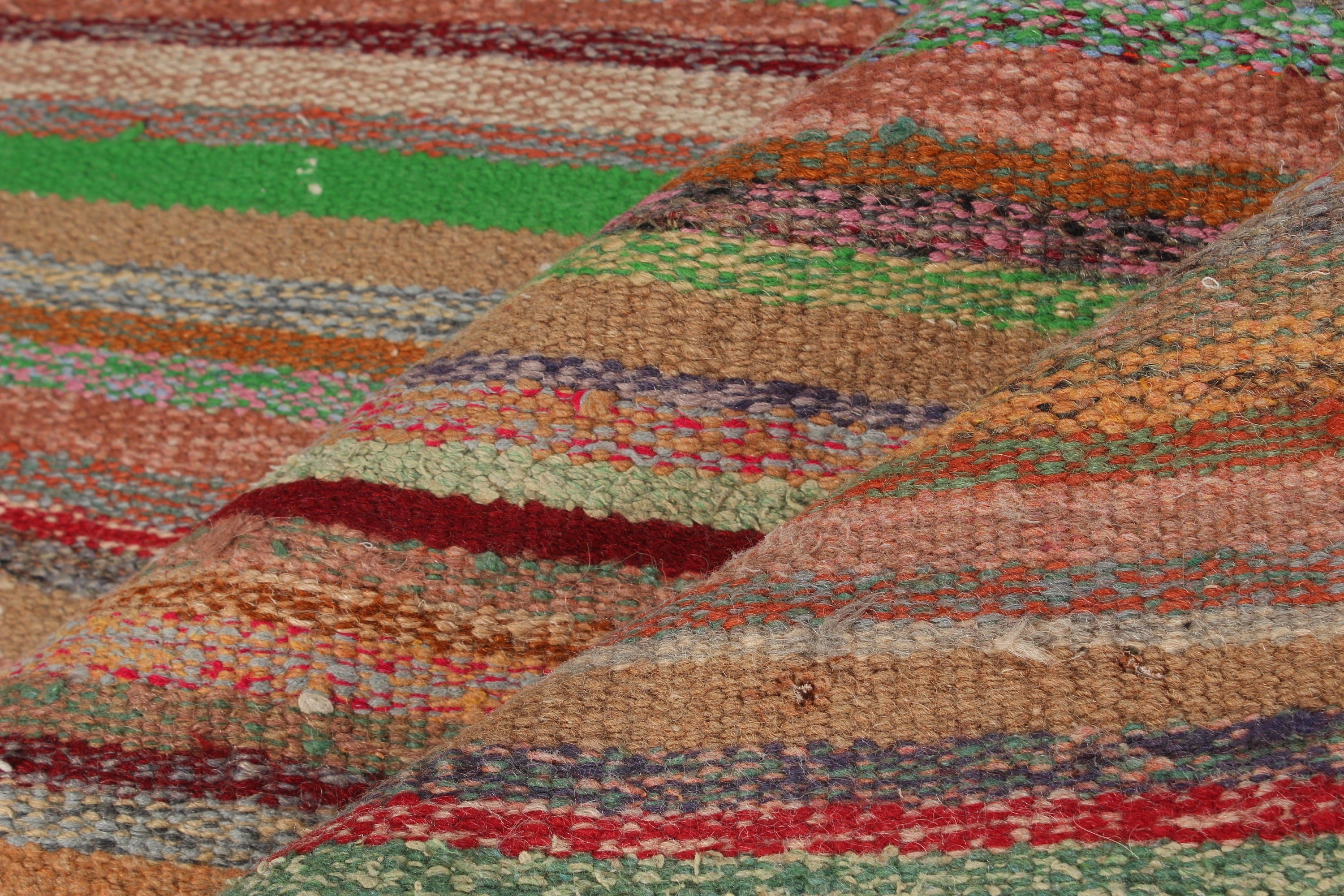 Turkish Rug, Floor Rugs, 4.2x6.9 ft Area Rug, Rainbow Boho Rug, Nursery Rugs, Vintage Rug, Home Decor Rug, Kilim, Outdoor Rugs, Kitchen Rug