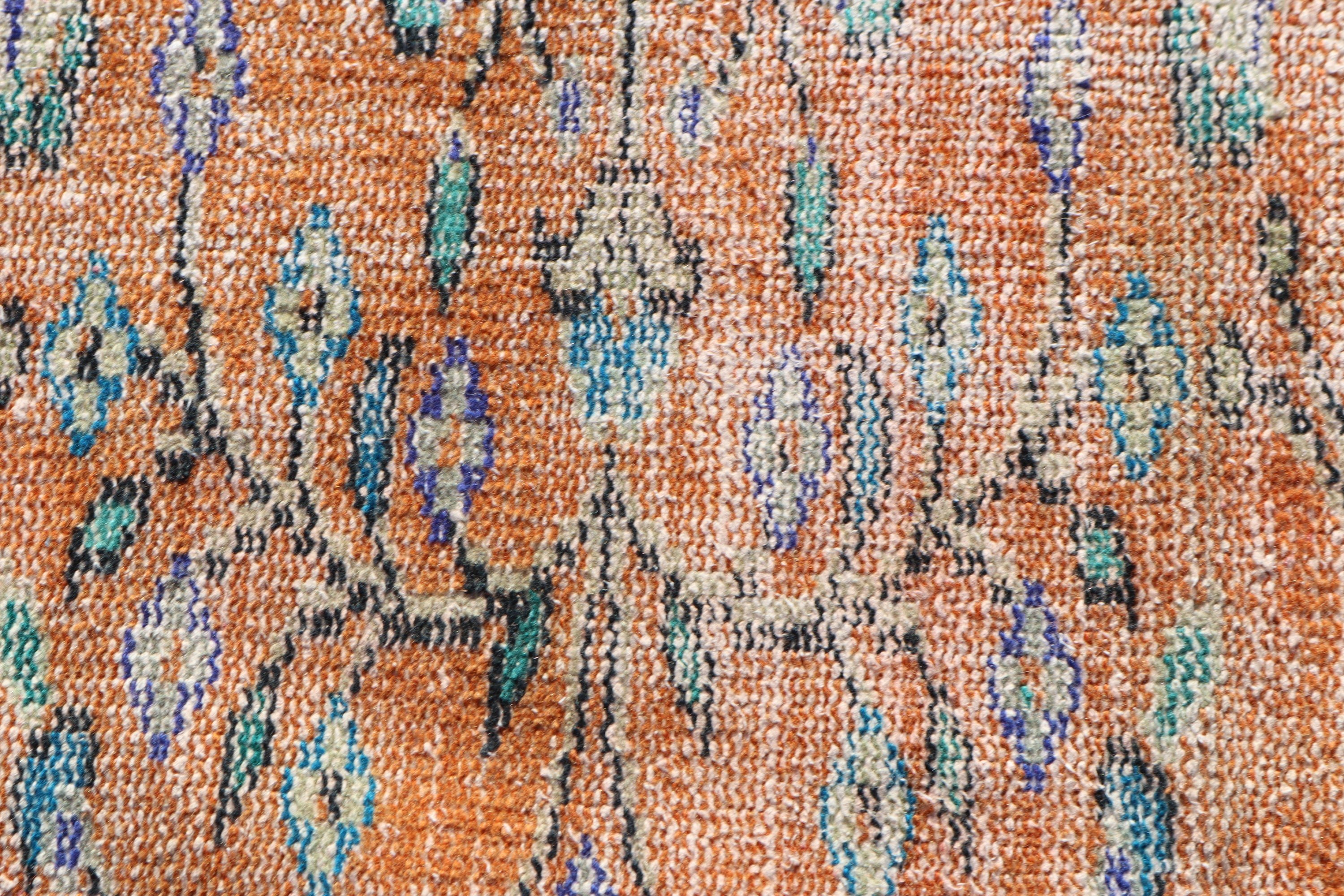 Nursery Rugs, Wool Rugs, Vintage Rugs, Small Vintage Rugs, Orange Kitchen Rug, Bohemian Rug, Luxury Rugs, Turkish Rug, 1.5x4.3 ft Small Rug