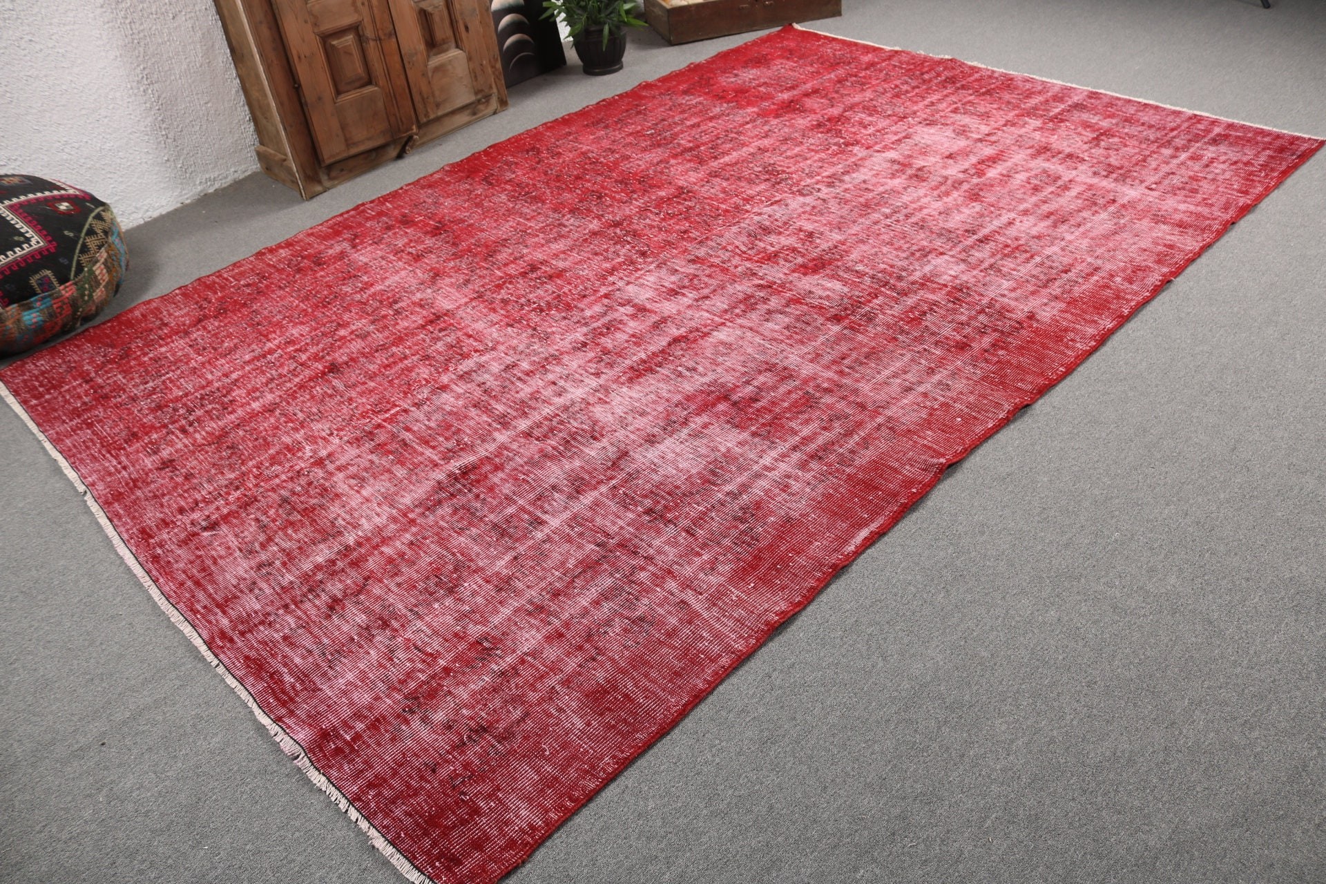 Red Neutral Rugs, Vintage Rugs, Home Decor Rugs, Moroccan Rugs, Tribal Rug, 7.1x10.2 ft Oversize Rug, Turkish Rugs, Oversize Vintage Rugs