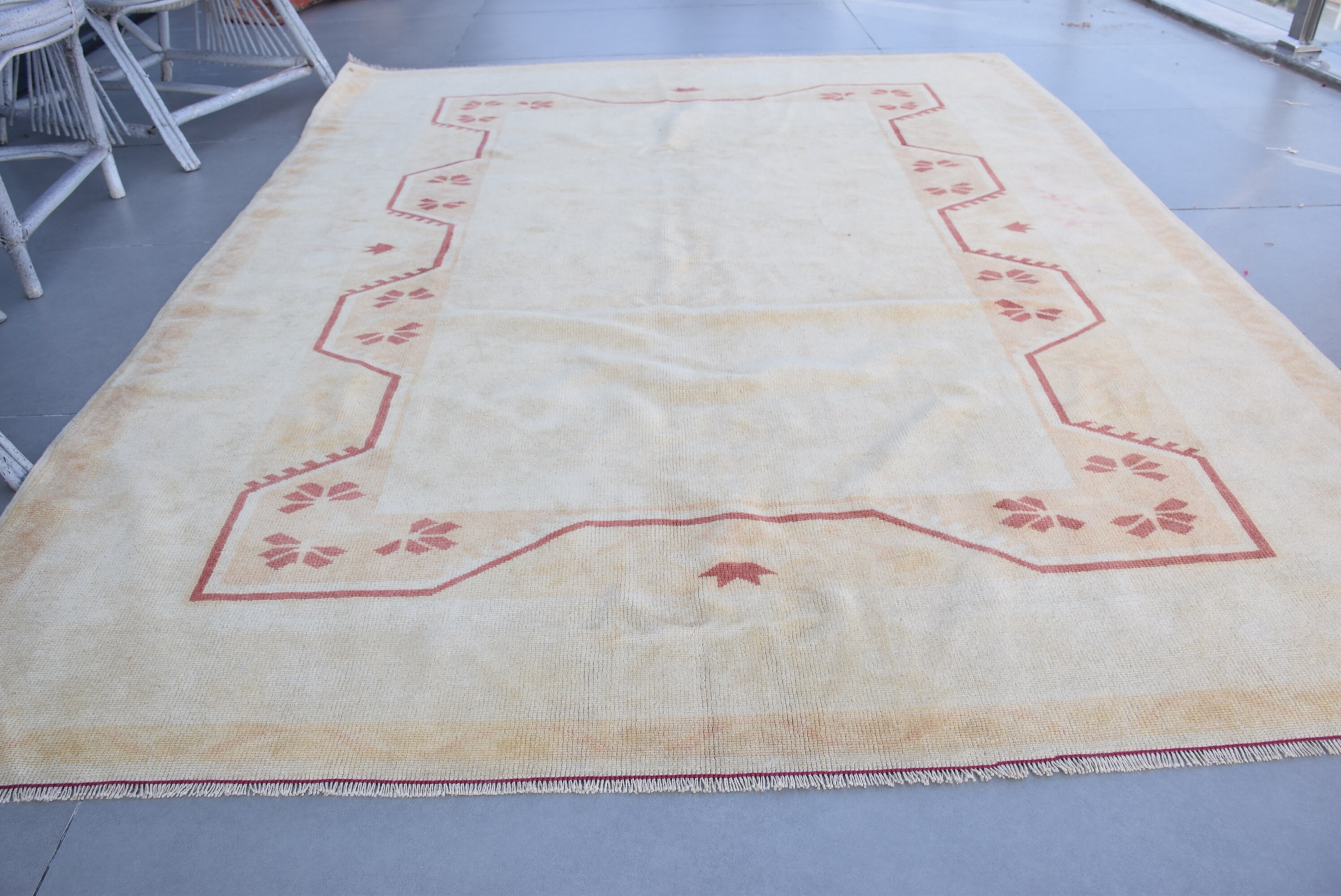 Living Room Rug, Vintage Rugs, Pale Rug, Turkish Rug, 5.9x7.9 ft Large Rug, Yellow Cool Rug, Antique Rug, Old Rug, Salon Rug, Oriental Rugs