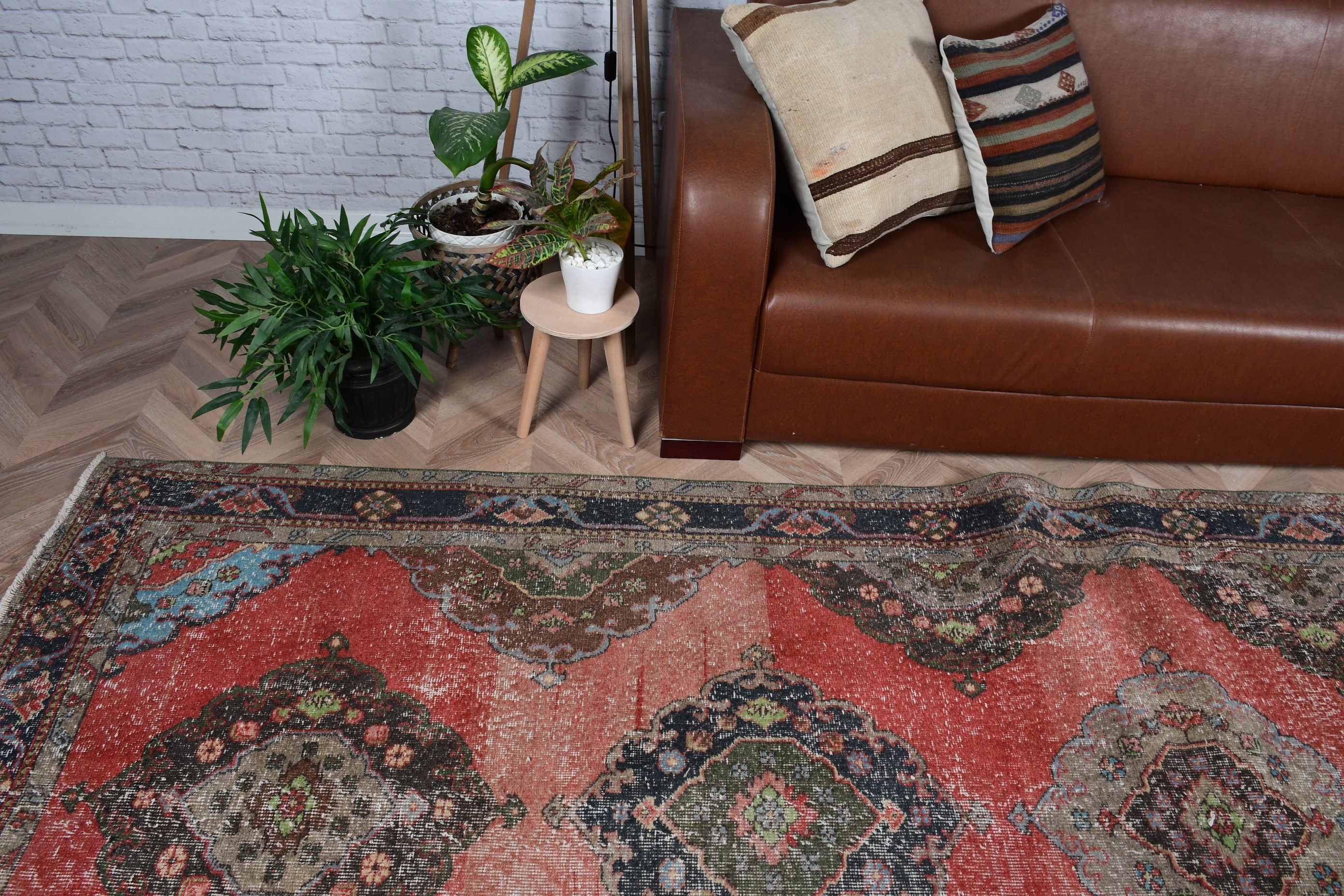 Rugs for Dining Room, Bedroom Rug, Anatolian Rug, Wool Rug, Salon Rug, Vintage Rugs, 4.9x12.1 ft Large Rug, Red Moroccan Rugs, Turkish Rug