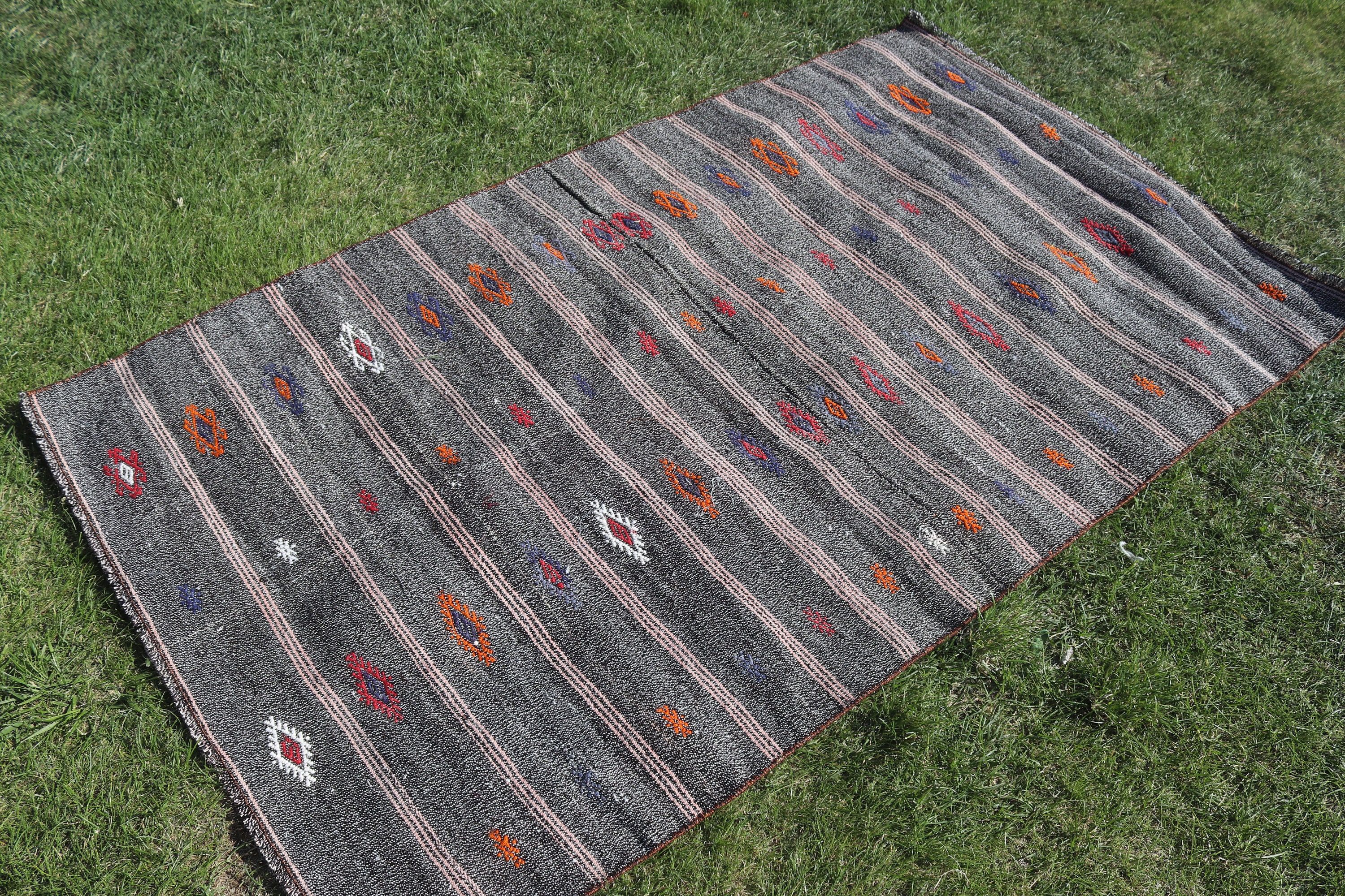 Türk Halısı, Mutfak Halısı, 3,5x5,8 ft Accent Halı, Kilim, Gri Antika Halılar, Vintage Halılar, Modern Halı, Vintage Accent Halıları