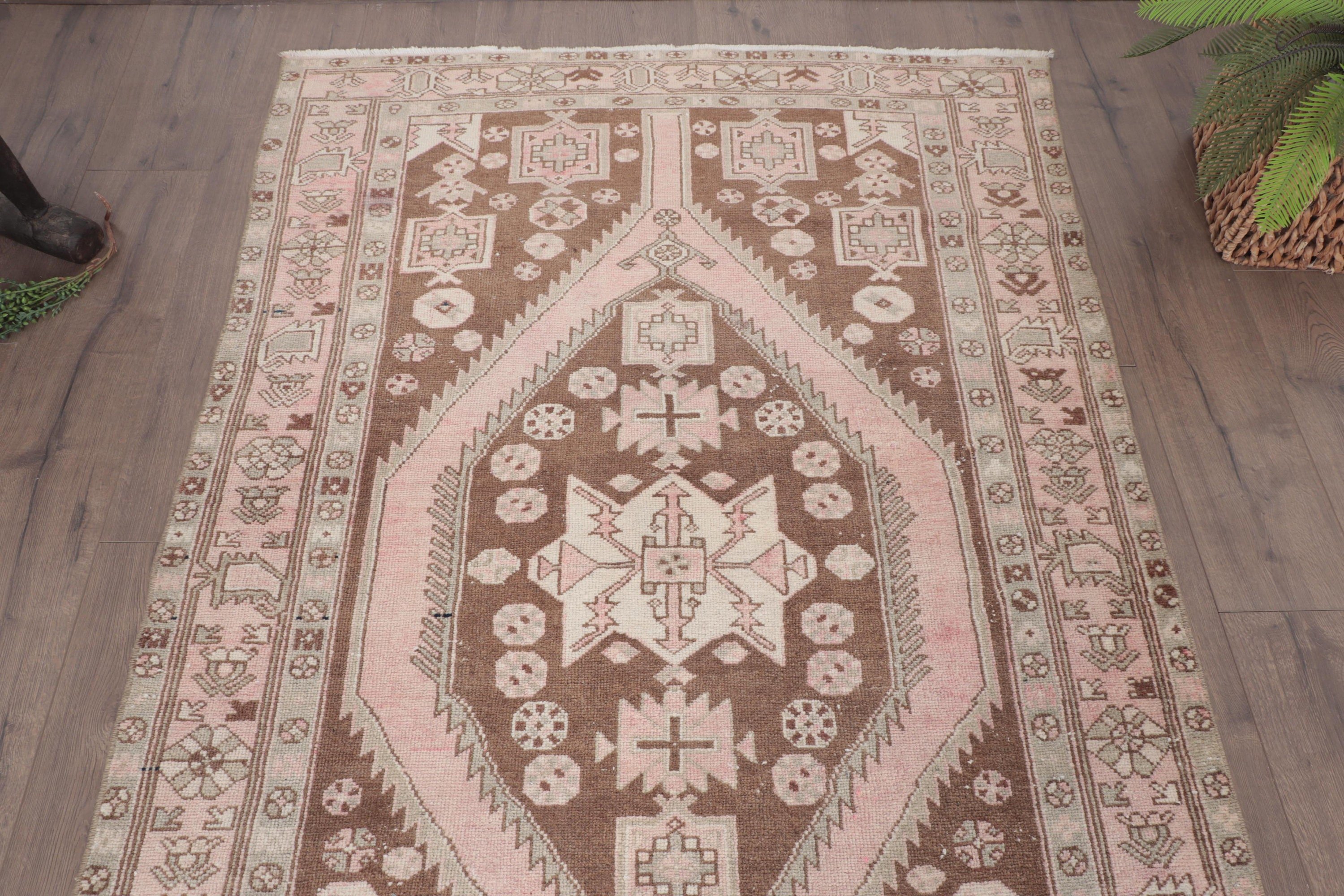 Moroccan Rug, Turkish Rug, Boho Area Rugs, 3.9x6.2 ft Area Rugs, Pink Geometric Rugs, Aztec Rug, Kitchen Rug, Nursery Rugs, Vintage Rug