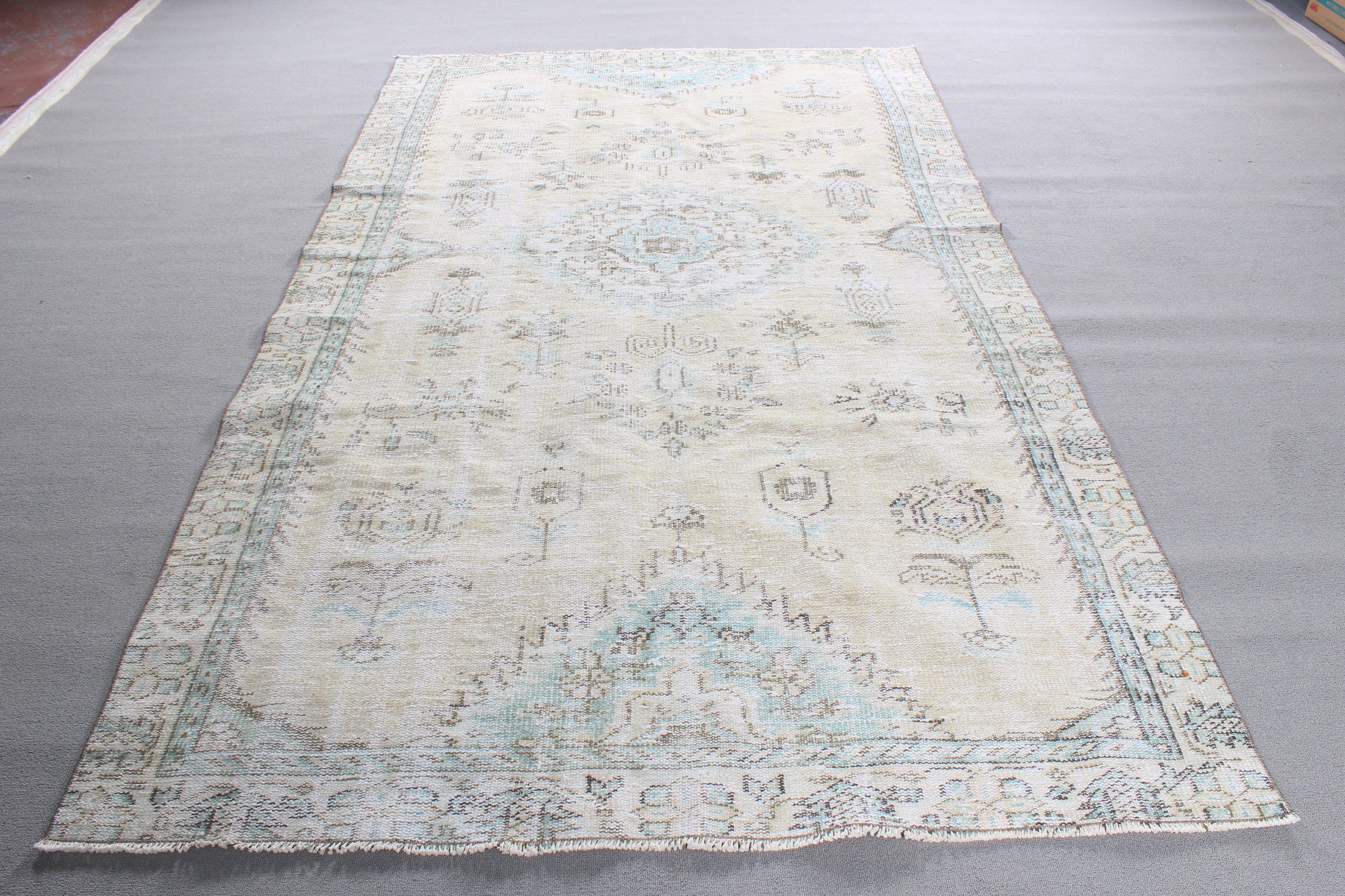 Modern Halı, Yatak Odası Halısı, 5.3x9 ft Büyük Halı, Türk Halısı, Büyük Oushak Halısı, Açıklama Halıları, Bej Düz Dokuma Halılar, Vintage Halılar, Havalı Halı