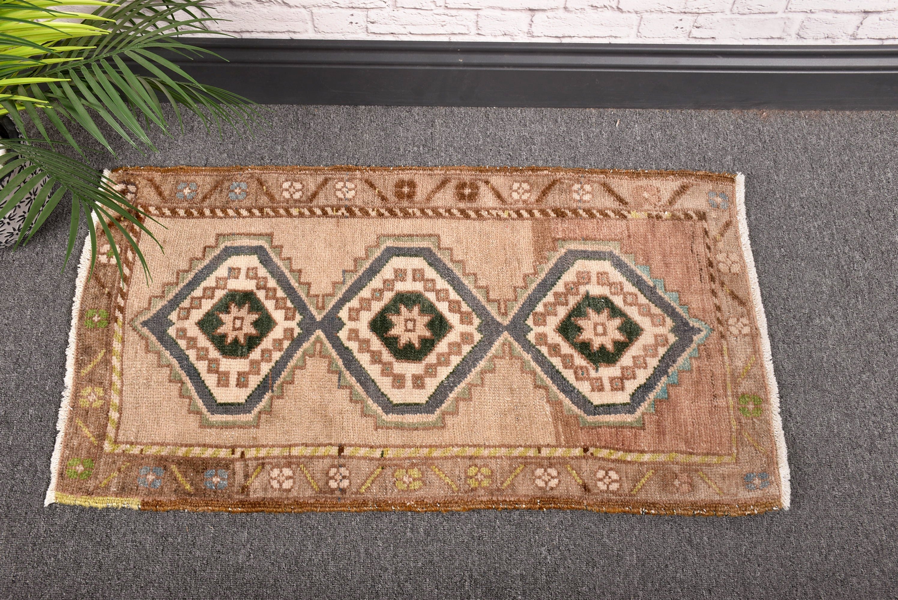 Küçük Boho Halıları, Yeşil Ev Dekorasyonu Halıları, Yatak Odası Halıları, Araba Paspas Halıları, Ev Dekorasyonu Halıları, Vintage Halı, Türk Halısı, 1.5x2.7 ft Küçük Halı