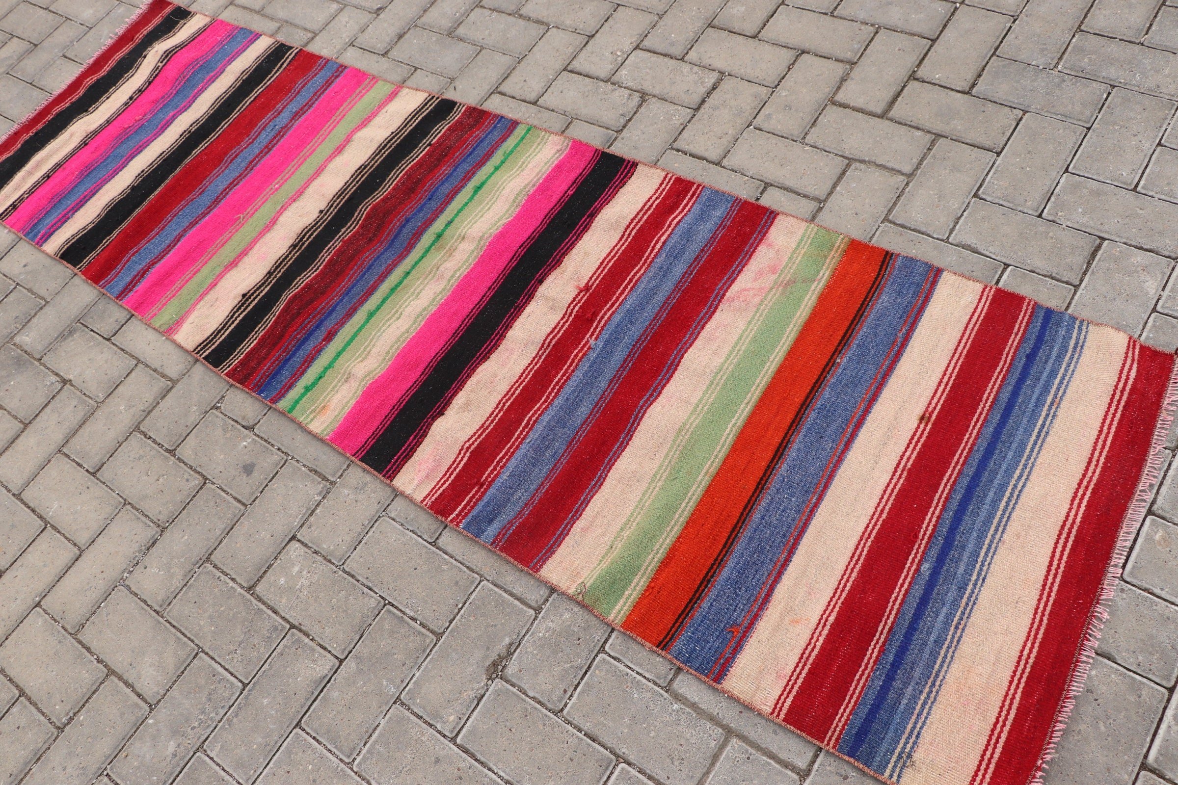 Vintage Halı, Merdiven Halıları, Pembe Oushak Halı, Kilim, Koridor Halıları, 2.2x7.5 ft Runner Halısı, El Dokuma Halıları, Havalı Halılar, Türk Halısı, Oushak Halısı