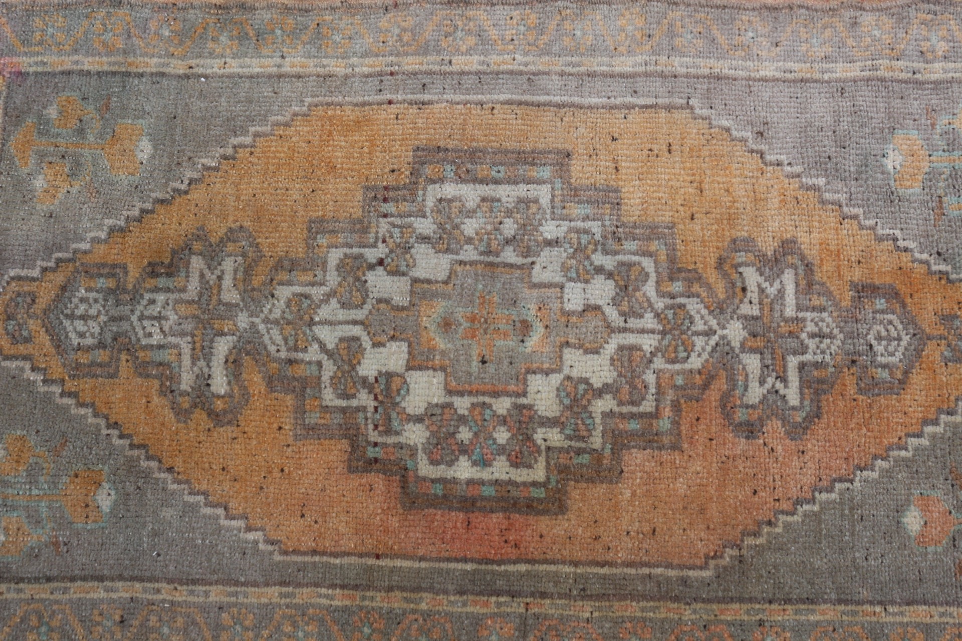 Bath Rug, 1.8x3.1 ft Small Rug, Anatolian Rug, Vintage Rugs, Orange Floor Rugs, Turkish Rug, Entry Rug, Rugs for Entry