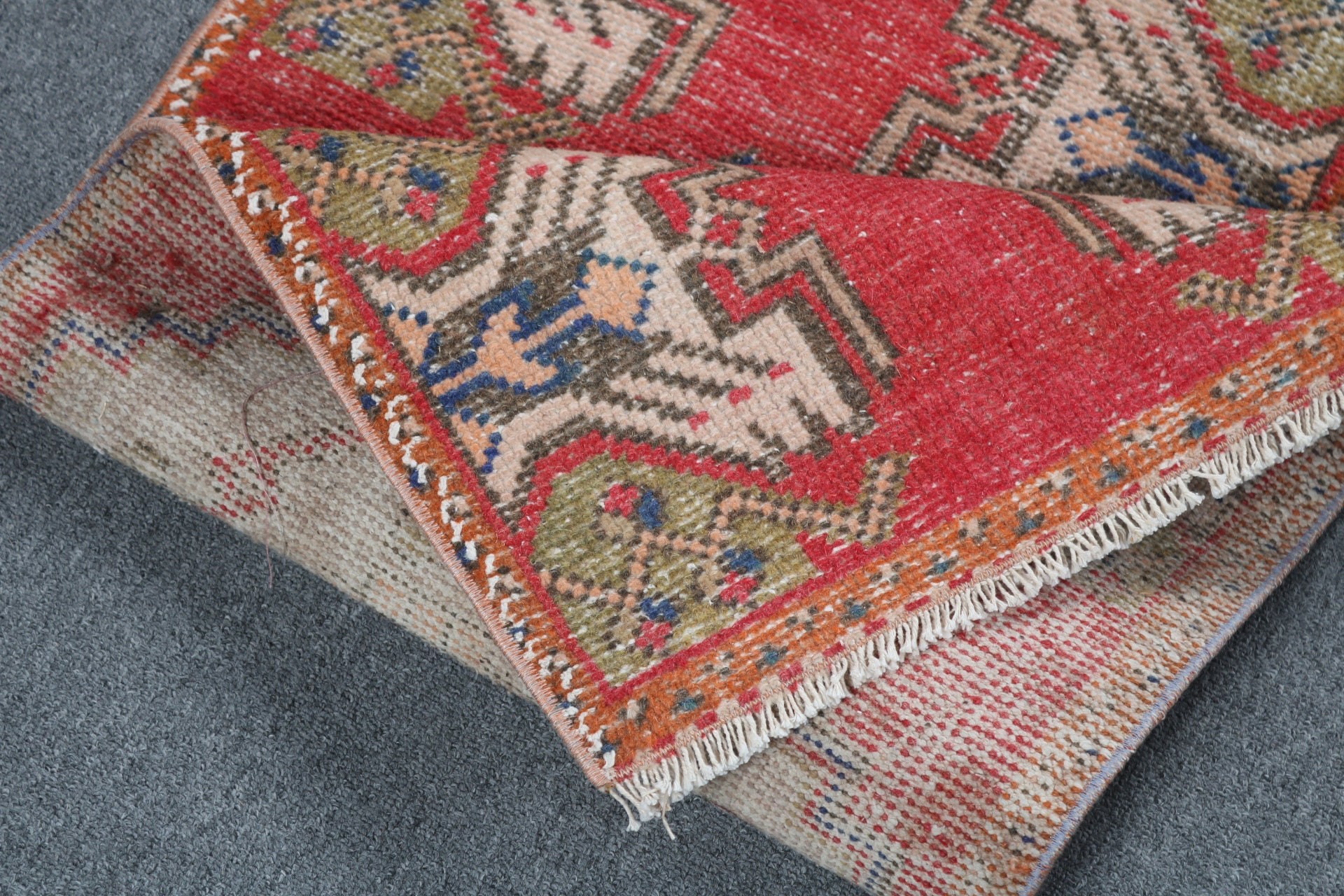 Red Anatolian Rugs, 1.6x3.4 ft Small Rugs, Turkish Rugs, Floor Rugs, Flatweave Rug, Wall Hanging Rug, Car Mat Rugs, Vintage Rug, Luxury Rug