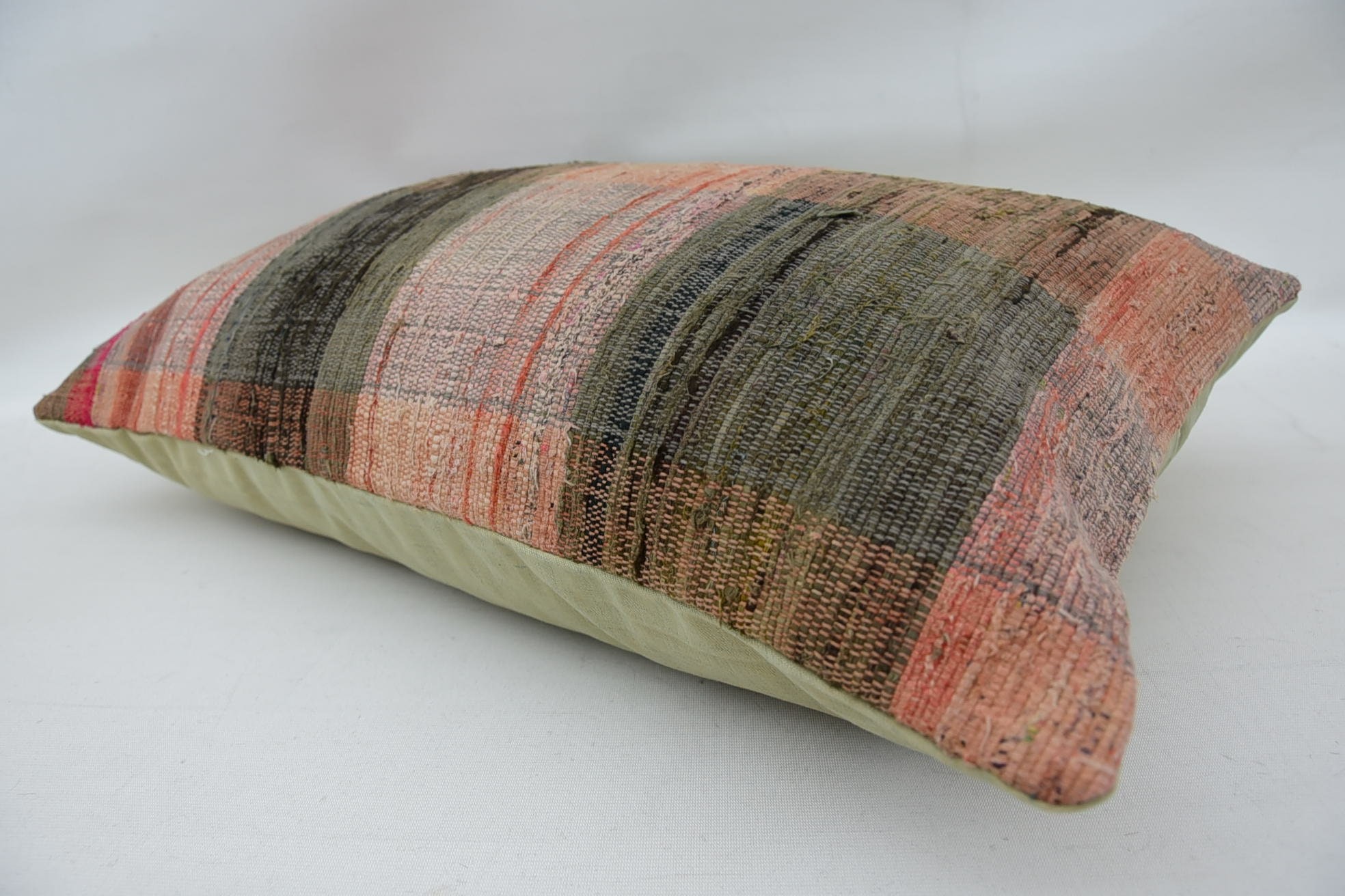 Decorative Bolster Cushion Cover, Kilim Pillow Cover, Vintage Pillow, Ottoman Pillow, 16"x24" Red Pillow Case, Boho Pillow