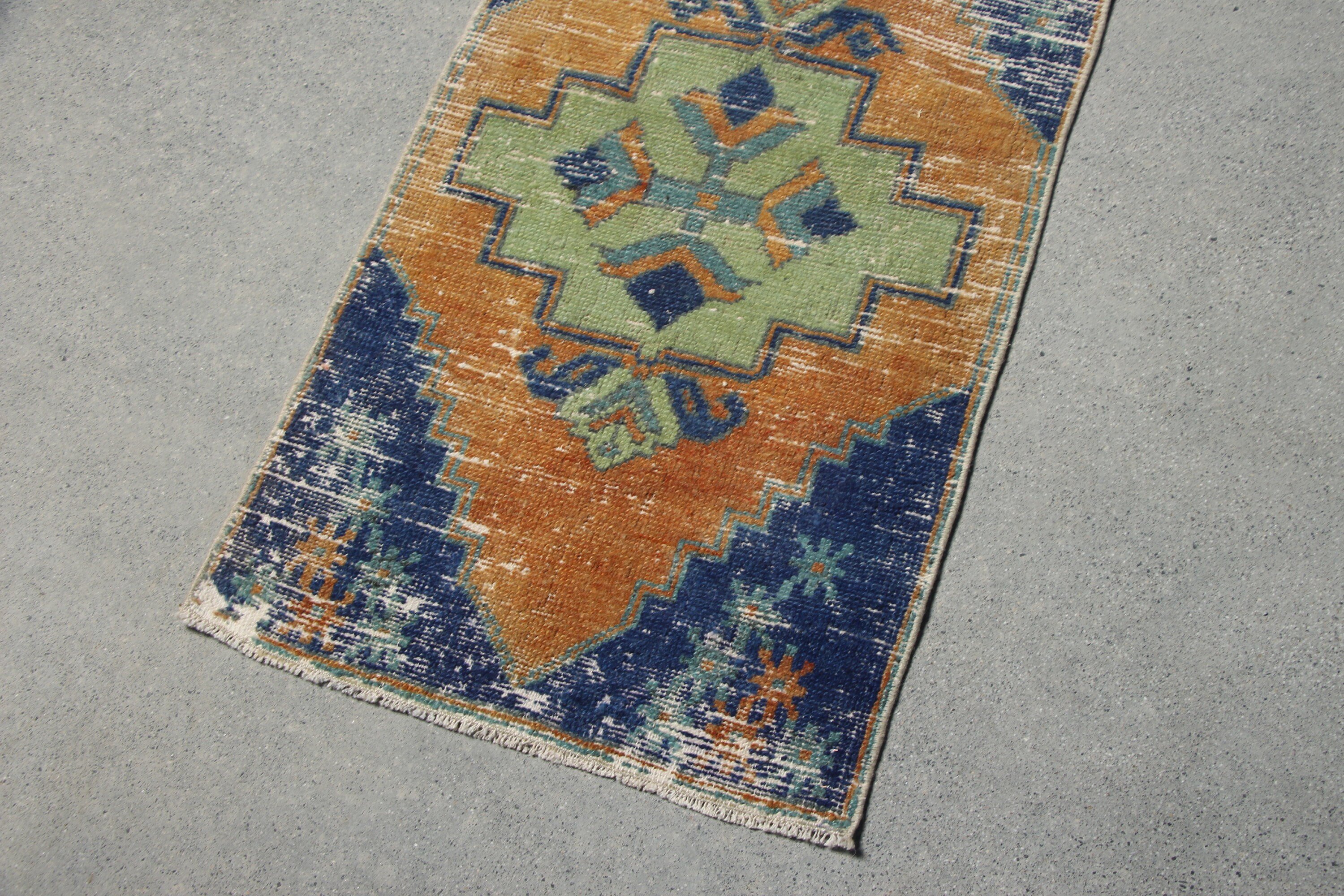 Orange Oriental Rugs, Oushak Rug, Bath Rug, Vintage Rug, Cute Rugs, Turkish Rug, Wool Rug, 1.7x3 ft Small Rugs, Rugs for Entry, Bedroom Rug