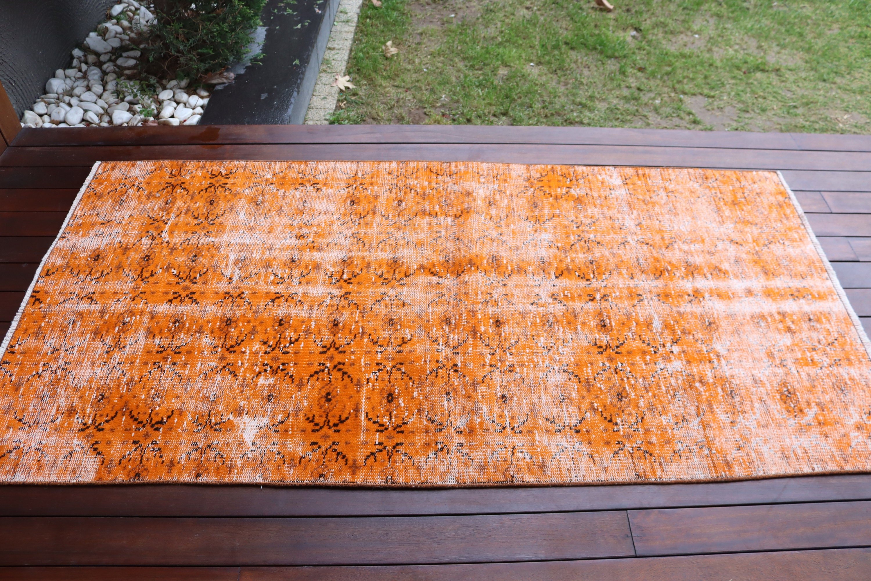 Orange Flatweave Rugs, Geometric Rug, 3.1x6.4 ft Accent Rug, Antique Rugs, Decorative Rugs, Turkish Rug, Vintage Rug, Nursery Rugs