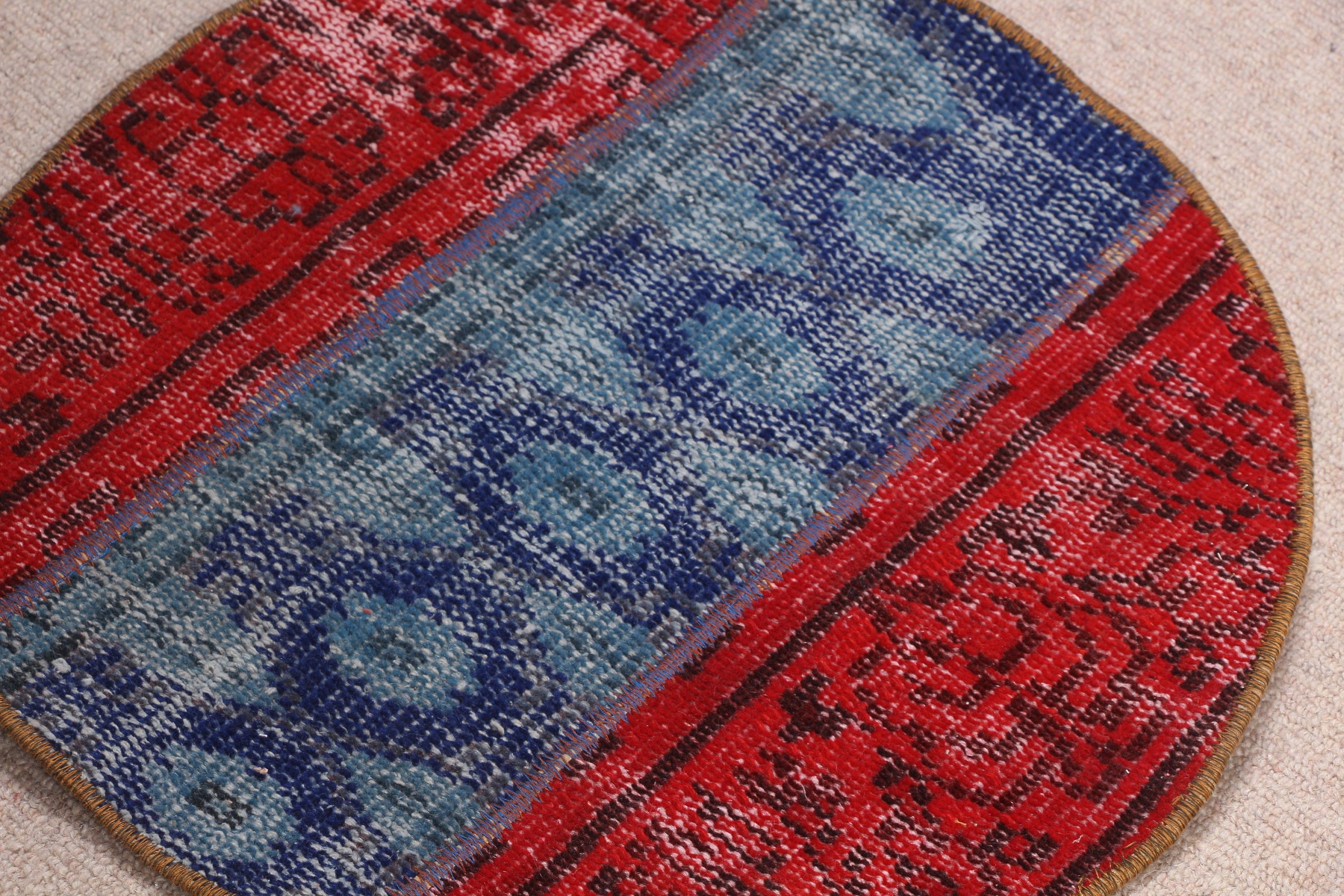 1.7x1.7 ft Small Rugs, Entry Rugs, Nursery Rug, Anatolian Rug, Red Home Decor Rug, Turkish Rug, Wool Rugs, Vintage Rugs, Rugs for Bath