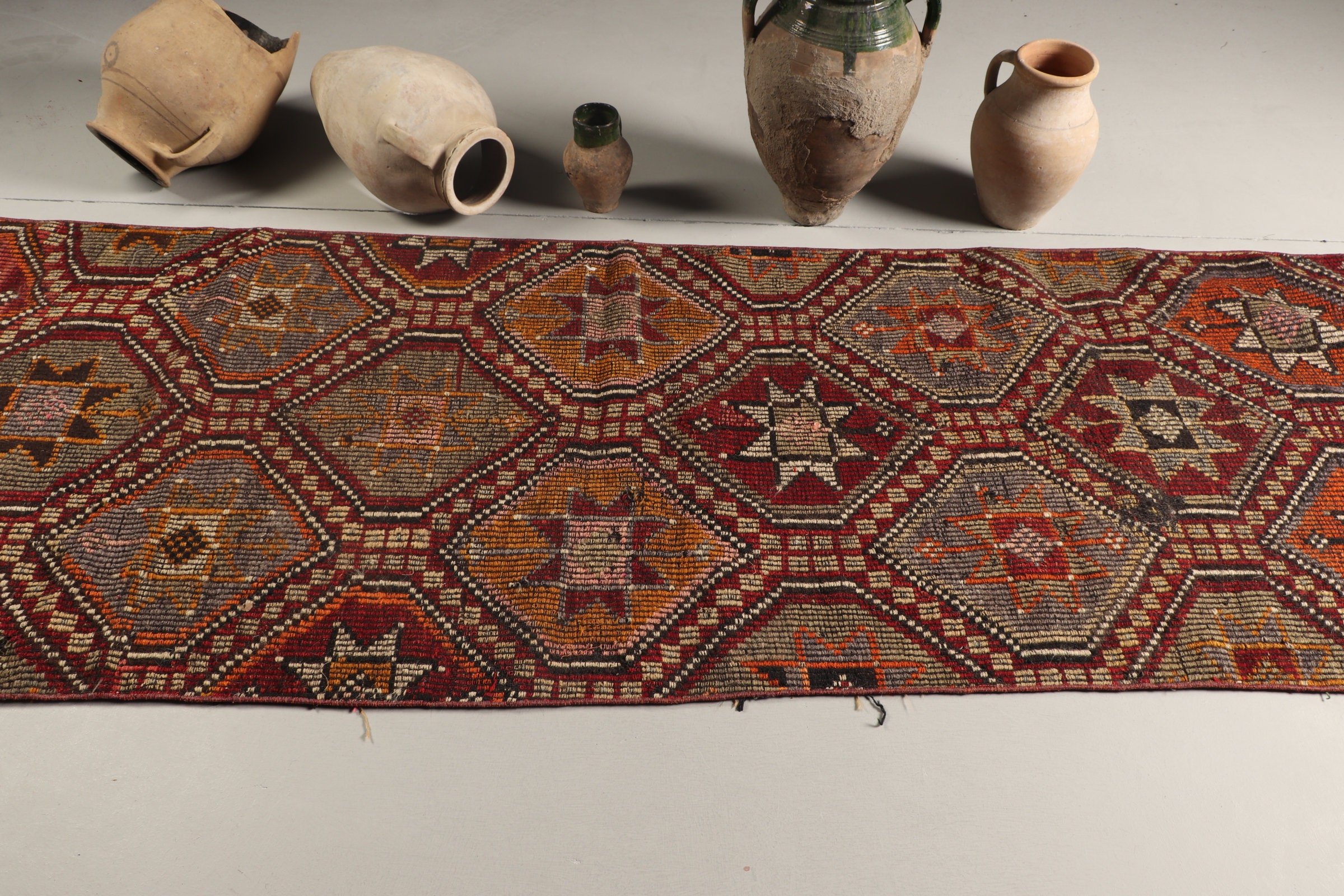 Yurt Halısı, Yemek Odası Halısı, 5.2x10 ft Büyük Halı, Kilim, Salon Halısı, Anadolu Halısı, Vintage Halılar, Türk Halısı, Kırmızı Mutfak Halıları, Fas Halıları