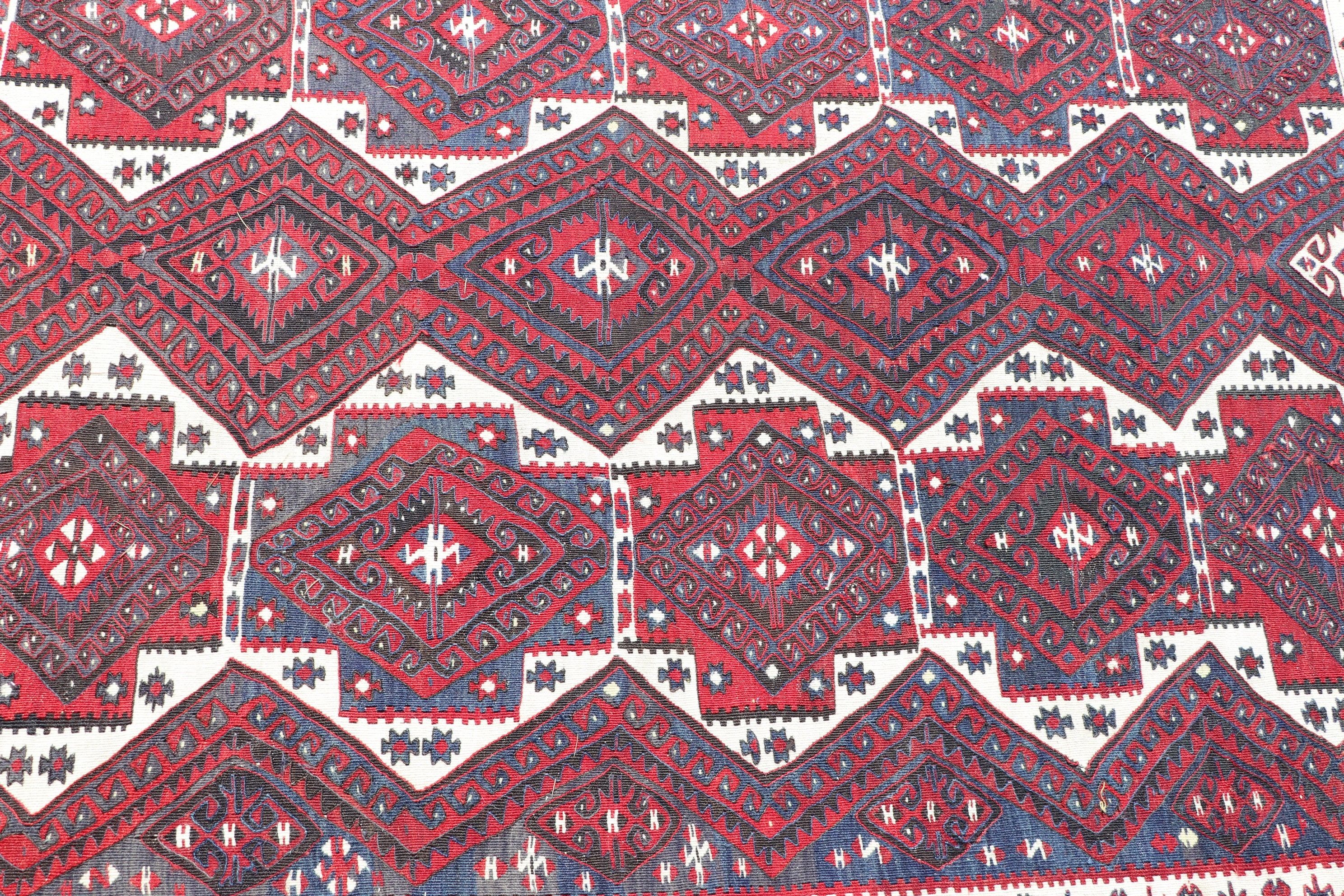 Kırmızı Fas Kilim, Antre Kilim, Türk Kilim, Oturma Odası Kilim, Uşak Kilim, 152x243 cm Oturma odası Kilim, Ev Kilim, Yemek odası Kilim