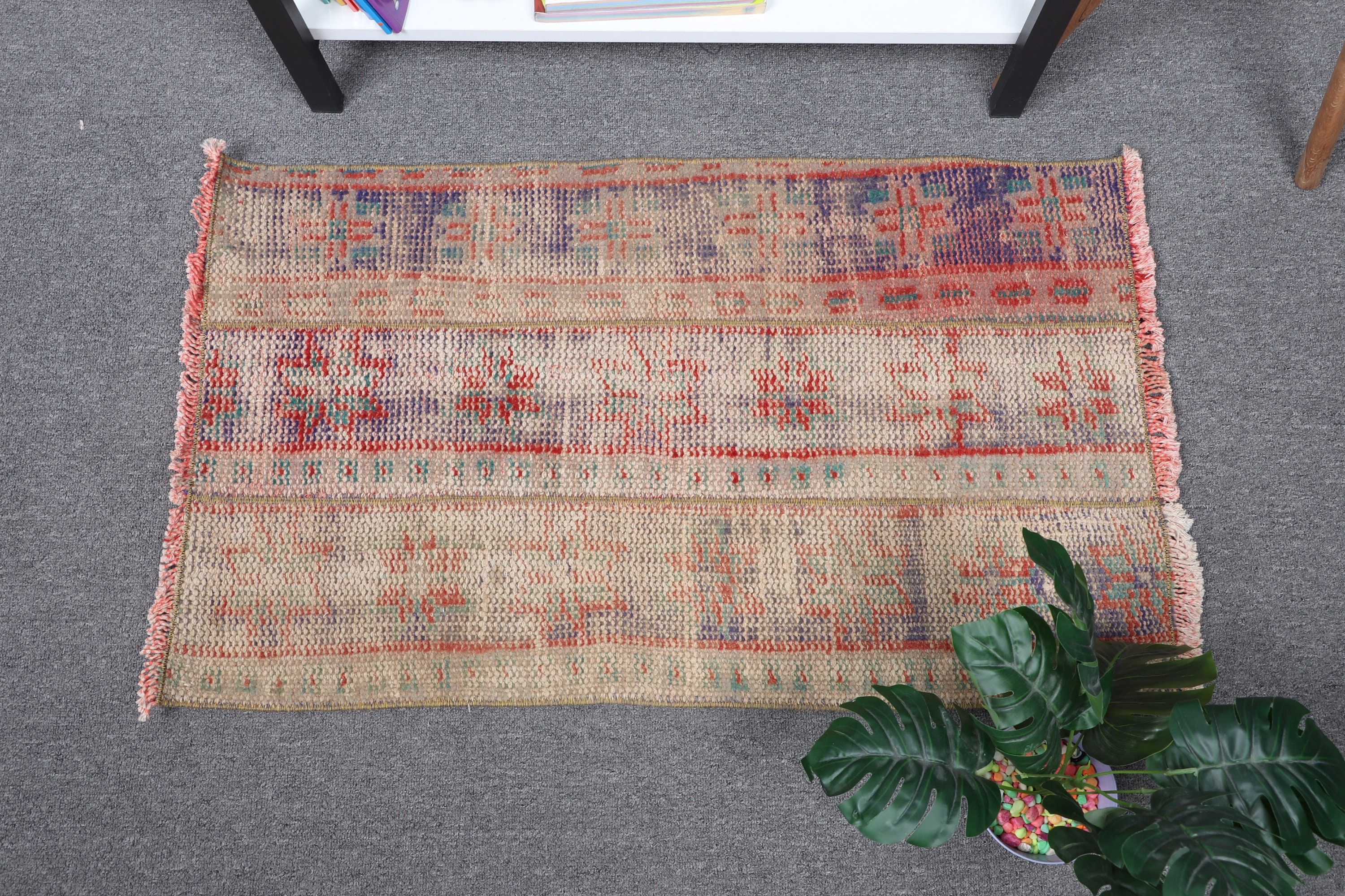 Door Mat Rug, Turkish Rug, Cool Rug, 1.8x2.9 ft Small Rug, Office Rug, Bath Rug, Wool Rug, Blue Floor Rug, Vintage Rug, Rugs for Nursery