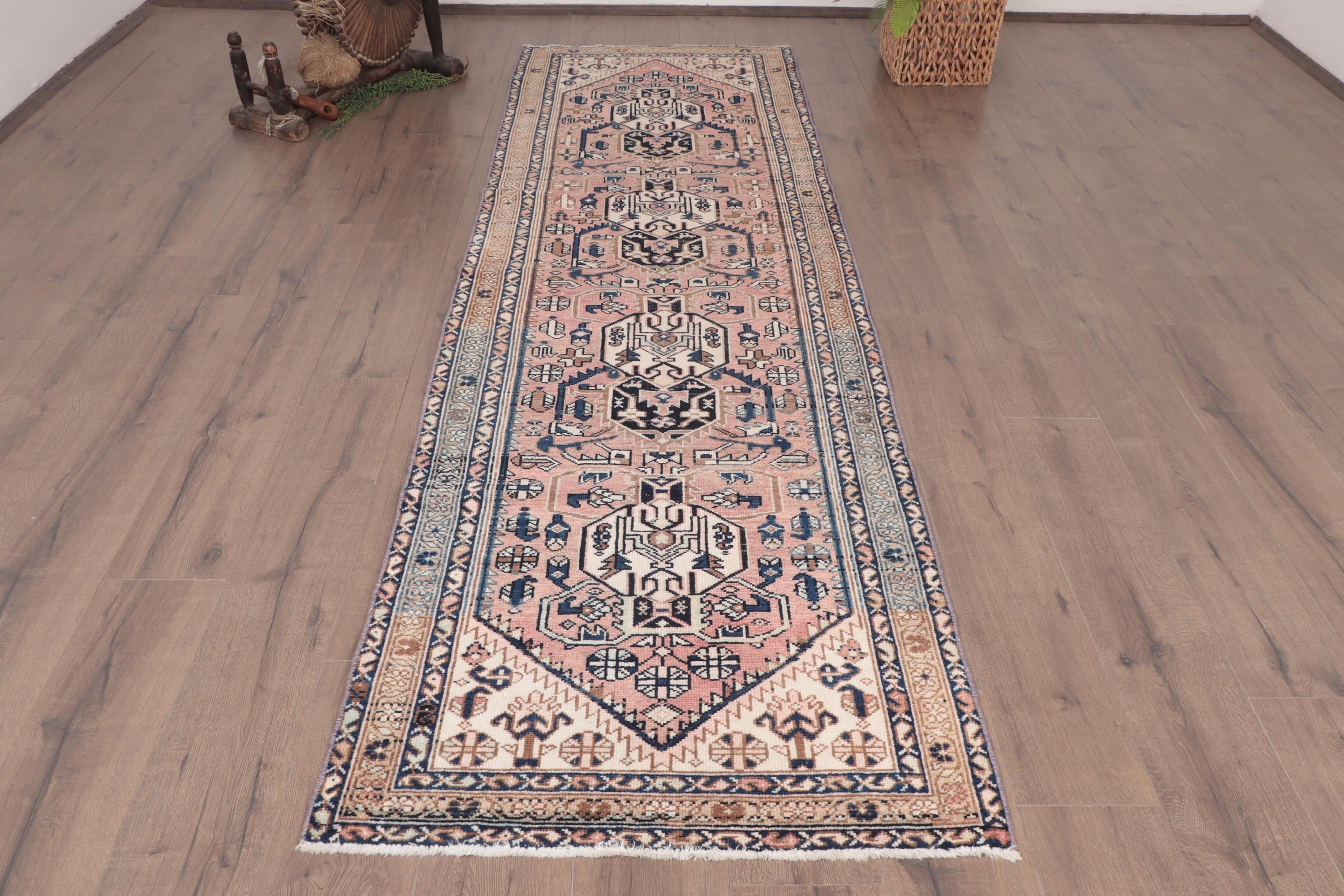 Modern Halılar, Türk Halısı, Vintage Halılar, Pembe Ev Dekorasyonu Halıları, 3x9.5 ft Runner Halıları, Lüks Halılar, Uzun Yolluk Halısı, Koridor Halıları, Yer Halısı