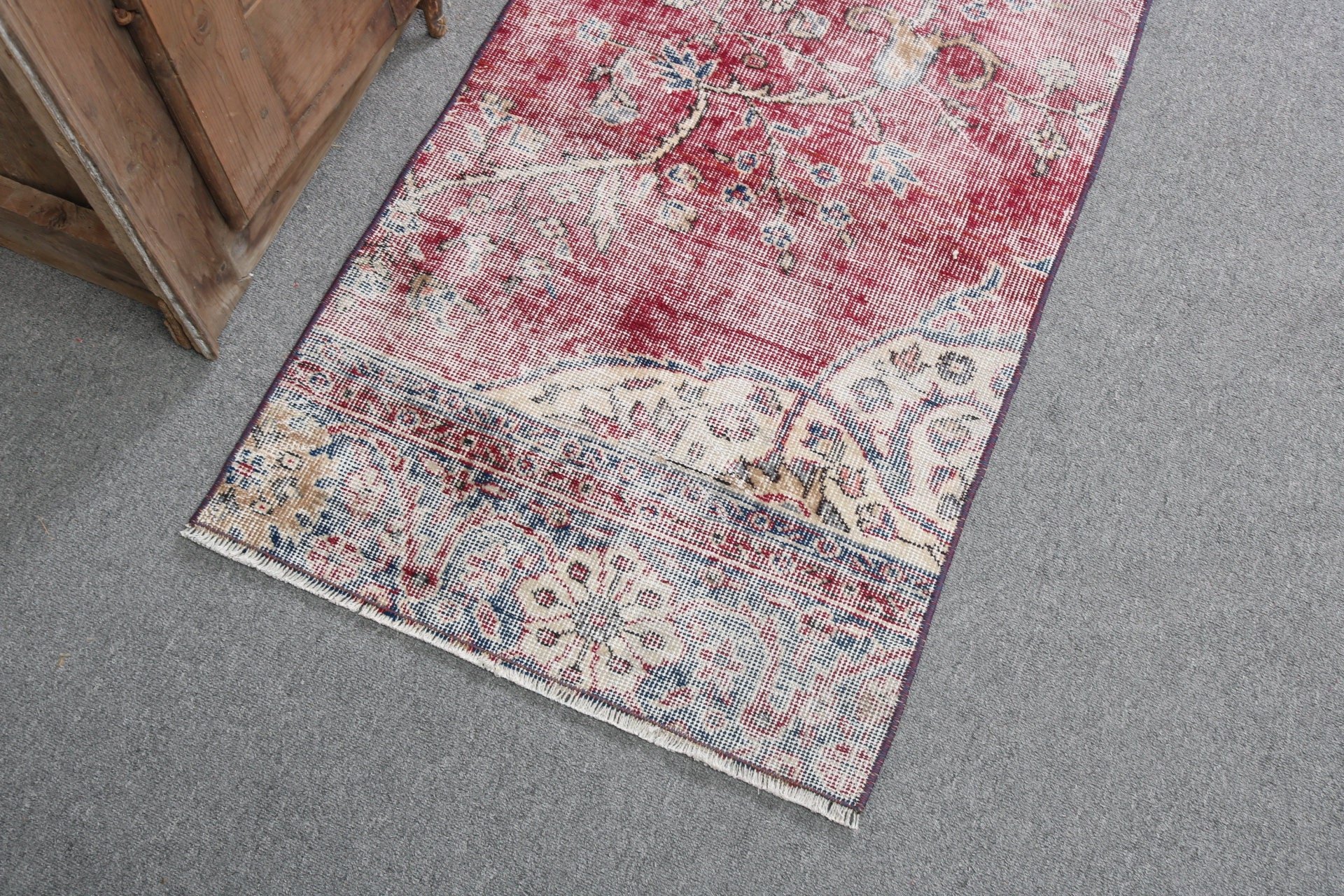 Duvara Asılı Halı, Kırmızı Ev Dekorasyonu Halıları, Vintage Halılar, Boho Halıları, Küçük Alan Halıları, 2x3.6 ft Küçük Halılar, Mutfak Halıları, Türk Halısı