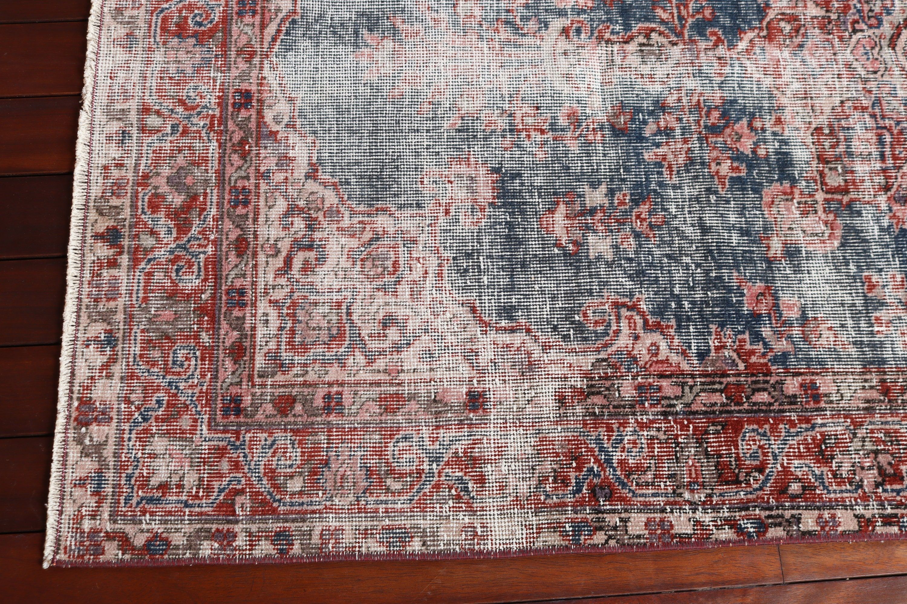 Türk Halısı, Giriş Halıları, Kırmızı Yer Halıları, Vintage Vurgulu Halı, Yün Halı, Vintage Halı, 3,6x6,1 ft Aksan Halıları, Lüks Halı, Aztek Halısı