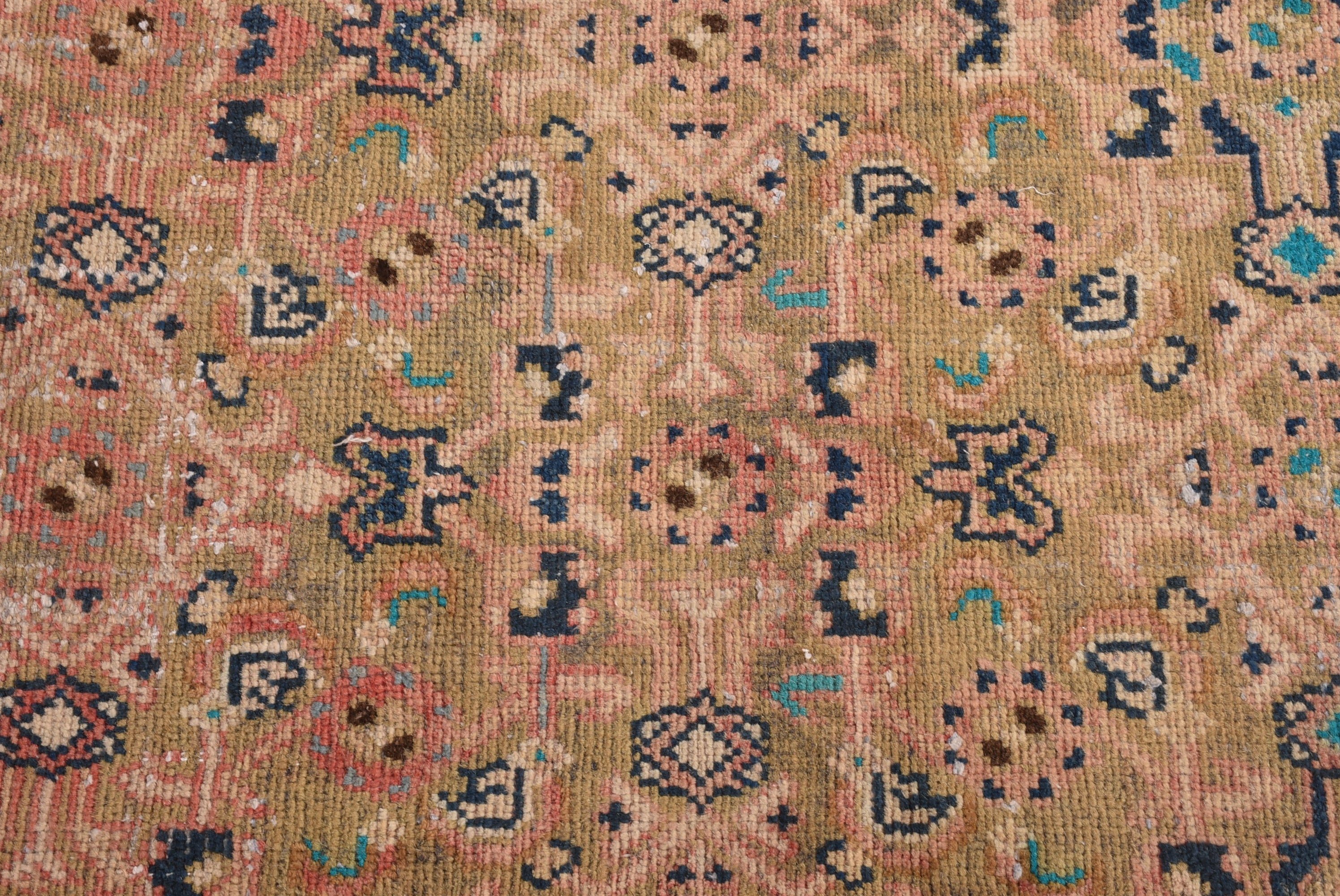 2.8x9.2 ft Yolluk Halıları, Türk Halıları, Vintage Halı, Merdiven Halıları, Geometrik Halı, Yeşil Geometrik Halılar, Düz Dokuma Halılar, Mutfak Halısı