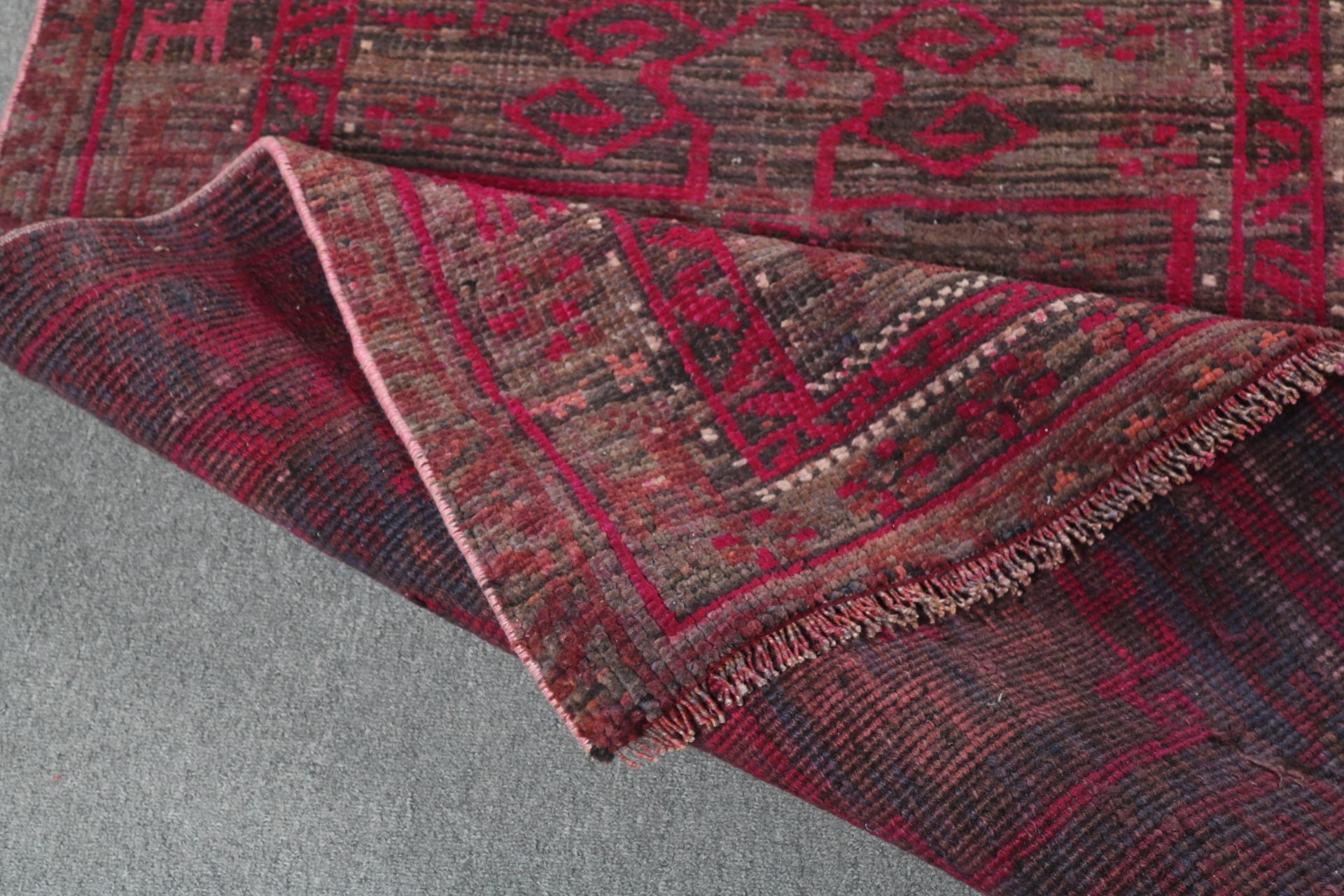 3.3x9.9 ft Runner Halı, Koridor Halıları, Pembe Düz Dokuma Halı, Fas Halısı, Vintage Halılar, Mutfak Halısı, Aztek Halıları, Yatak Odası Halısı, Türk Halısı