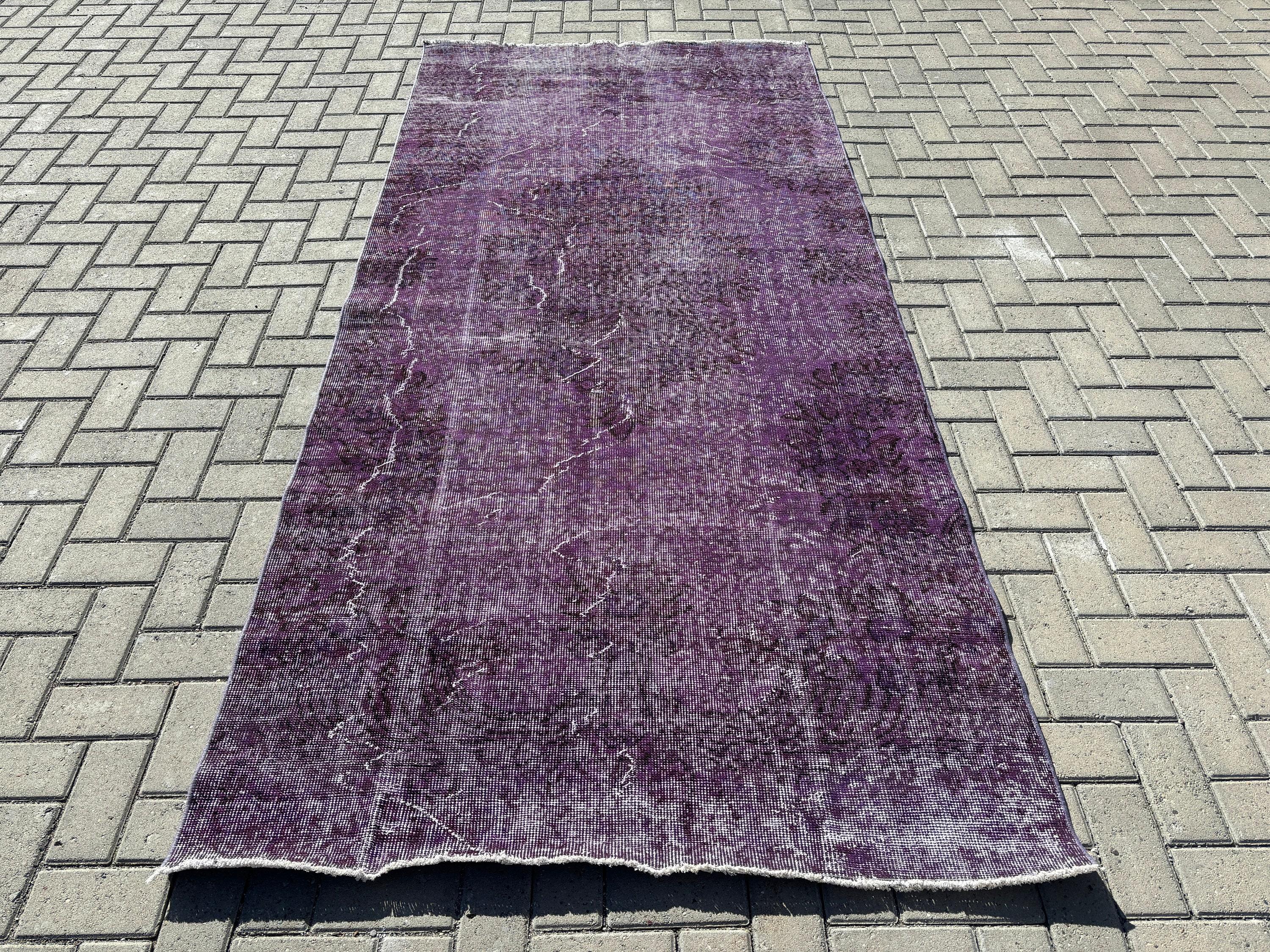 Turkish Rugs, Boho Rug, Floor Rug, Purple Geometric Rugs, Vintage Rug, Dining Room Rug, Antique Rug, Living Room Rug, 4.4x9.4 ft Large Rugs