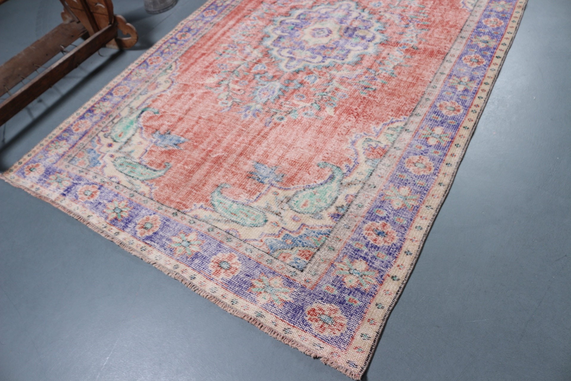 Home Decor Rug, Vintage Rug, Dining Room Rugs, Anatolian Rug, Turkish Rug, 5.6x9.4 ft Large Rugs, Dorm Rug, Salon Rug, Orange Oriental Rug