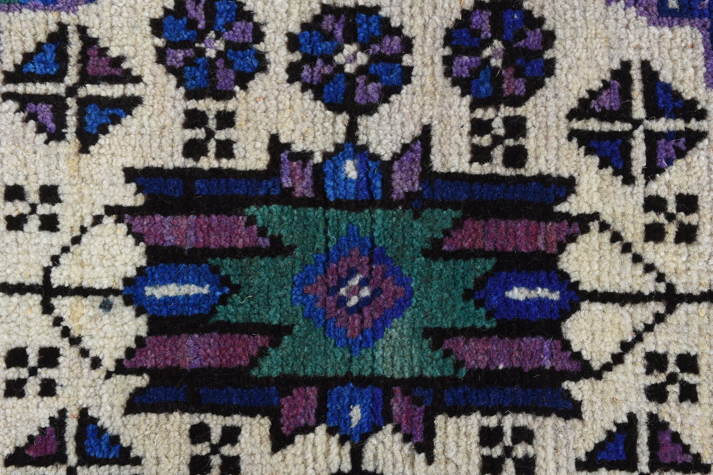 Wool Rugs, Turkish Rug, Car Mat Rugs, Oriental Rug, Blue  1.4x3.7 ft Small Rug, Rugs for Wall Hanging, Bath Rug, Vintage Rugs