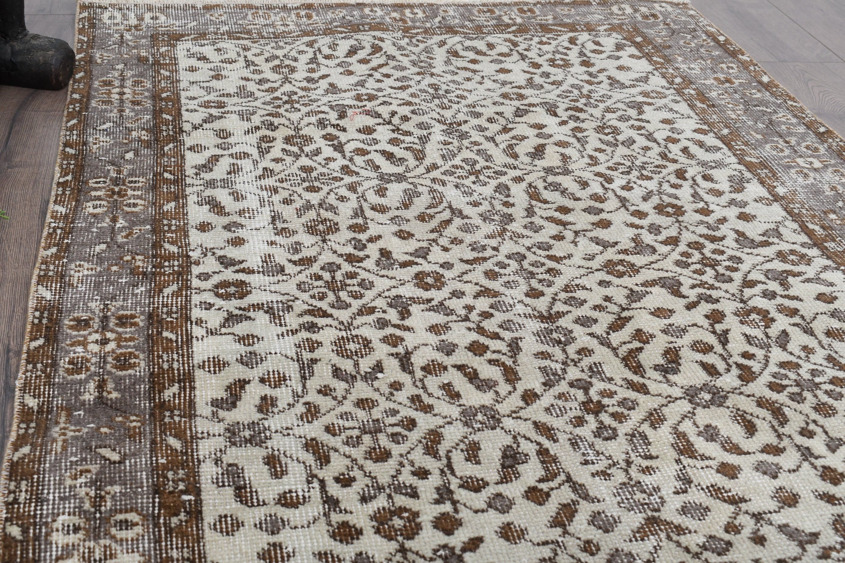 Kitchen Rug, Rugs for Nursery, Turkish Rug, Nursery Rug, Beige Floor Rug, 3.3x6.5 ft Accent Rug, Vintage Rug, Antique Rug, Moroccan Rug