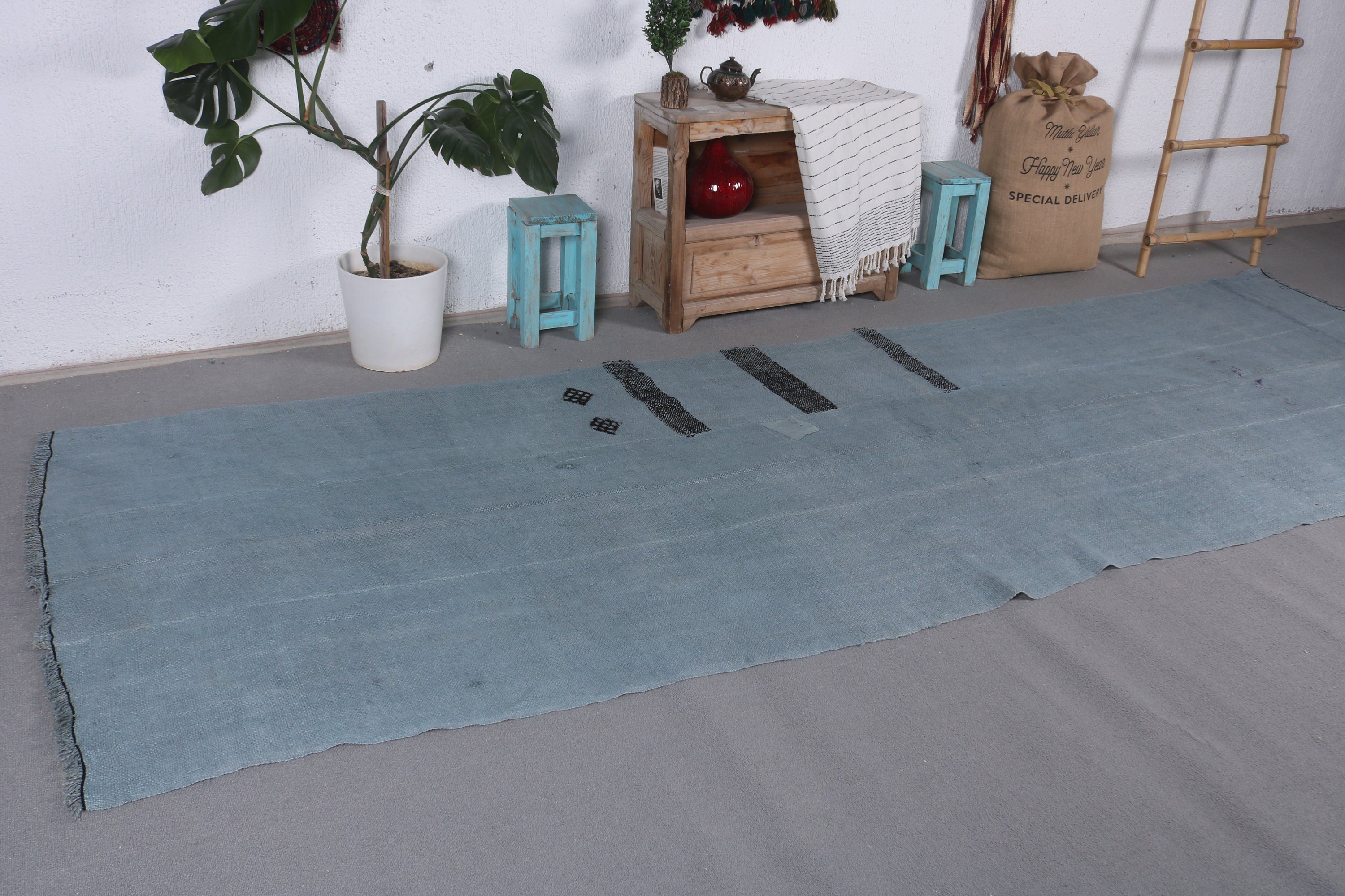 Cool Rug, Hallway Rug, Kitchen Rug, Turkish Rugs, Handmade Rug, Rugs for Corridor, 4.1x13 ft Runner Rug, Gray Moroccan Rug, Vintage Rugs