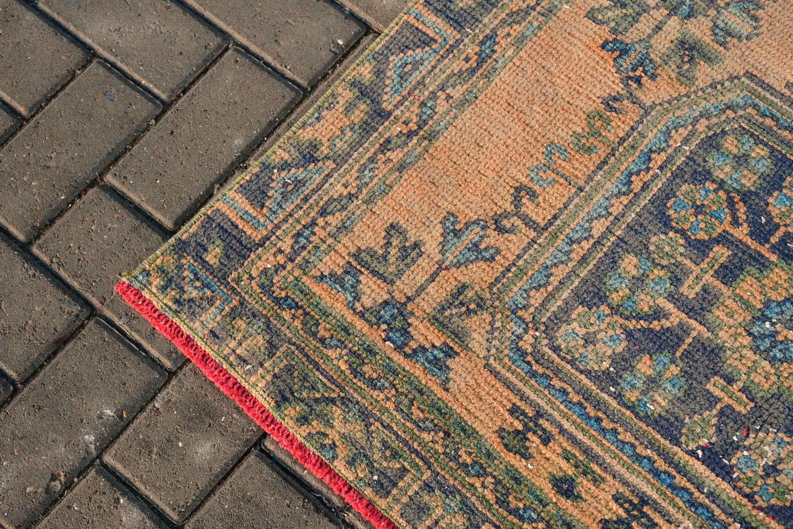 Oriental Rugs, Brown  3.4x9.7 ft Runner Rug, Turkey Rug, Turkish Rug, Kitchen Rug, Corridor Rugs, Vintage Rug, Floor Rugs