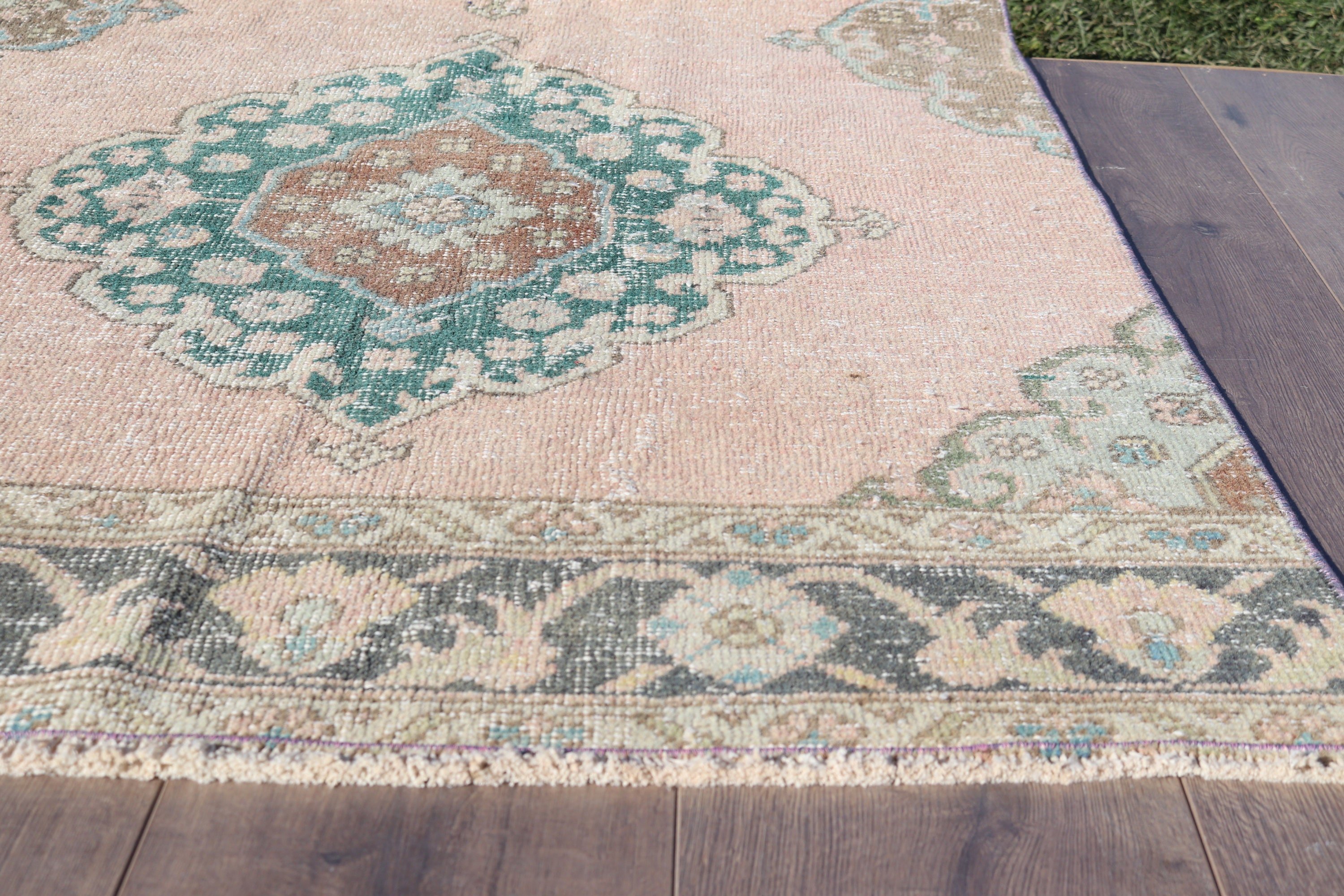 Vintage Runner Rug, Aesthetic Rugs, Oriental Rug, 2.8x13.2 ft Runner Rug, Turkish Rugs, Pink Neutral Rug, Vintage Rug