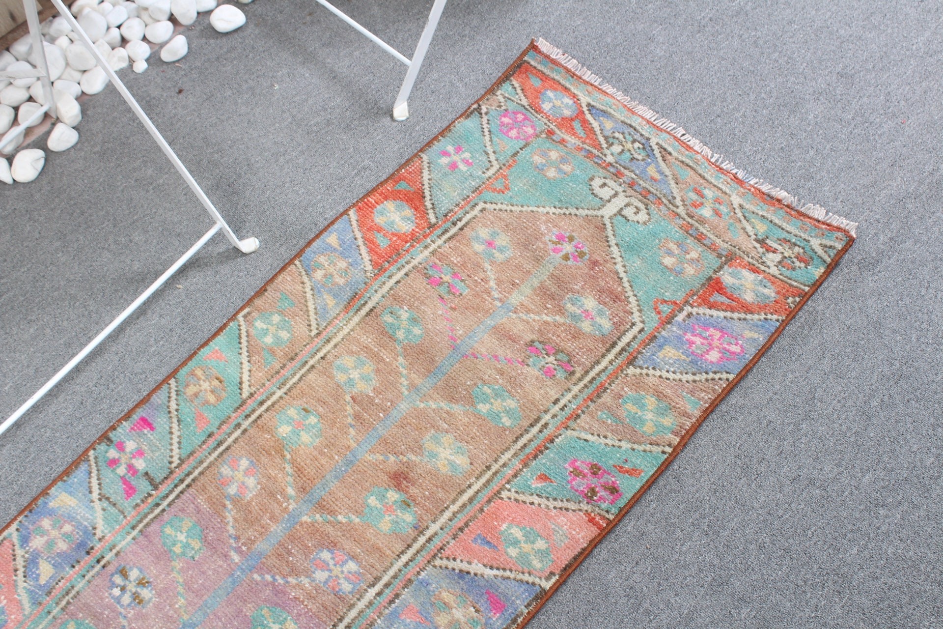 Türk Halıları, Duvara Asılı Halı, Yeşil Soğuk Halı, 1.8x4.3 ft Küçük Halı, Vintage Halı, Harika Halılar, Mutfak Halıları, Mutfak Halısı, Yer Halısı