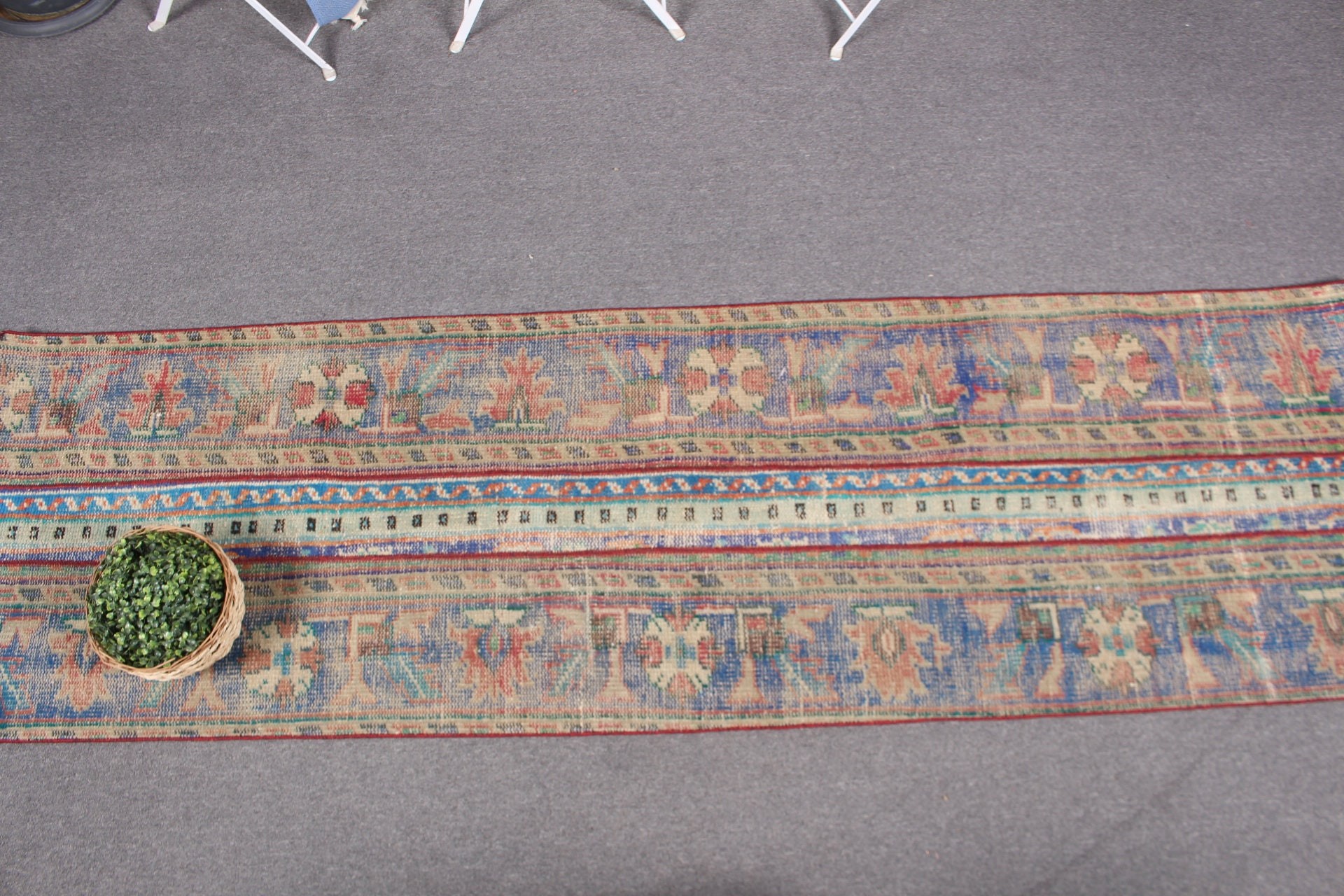 Antika Halılar, Mutfak Halısı, Oryantal Halılar, Koridor Halıları, Vintage Halı, Mavi Yün Halı, 2,3x7,9 ft Yolluk Halıları, Yurt Halısı, Türk Halısı