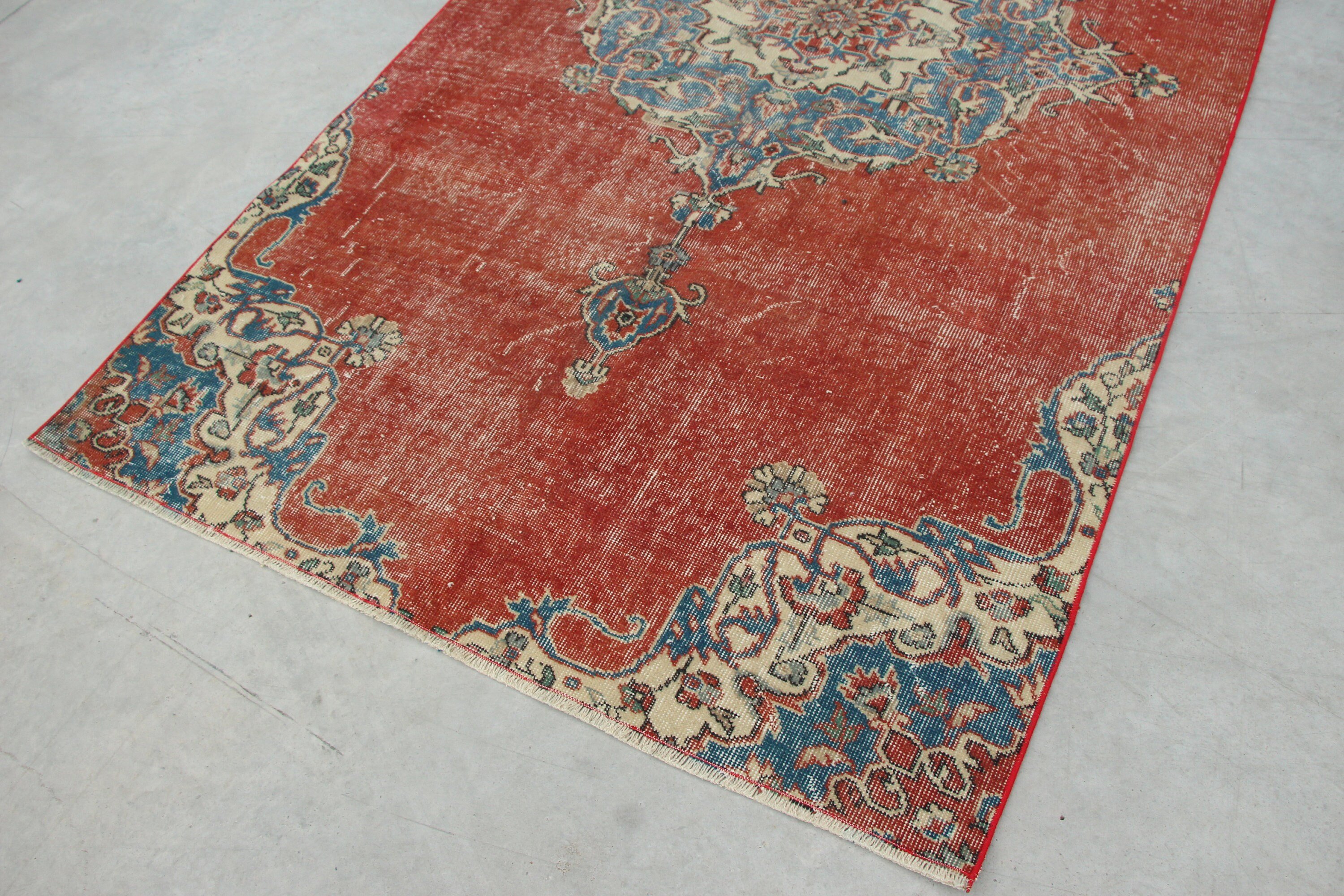 4.7x8.5 ft Area Rugs, Turkish Rug, Vintage Rug, Rugs for Nursery, Floor Rug, Kitchen Rugs, Red Wool Rugs, Bedroom Rugs