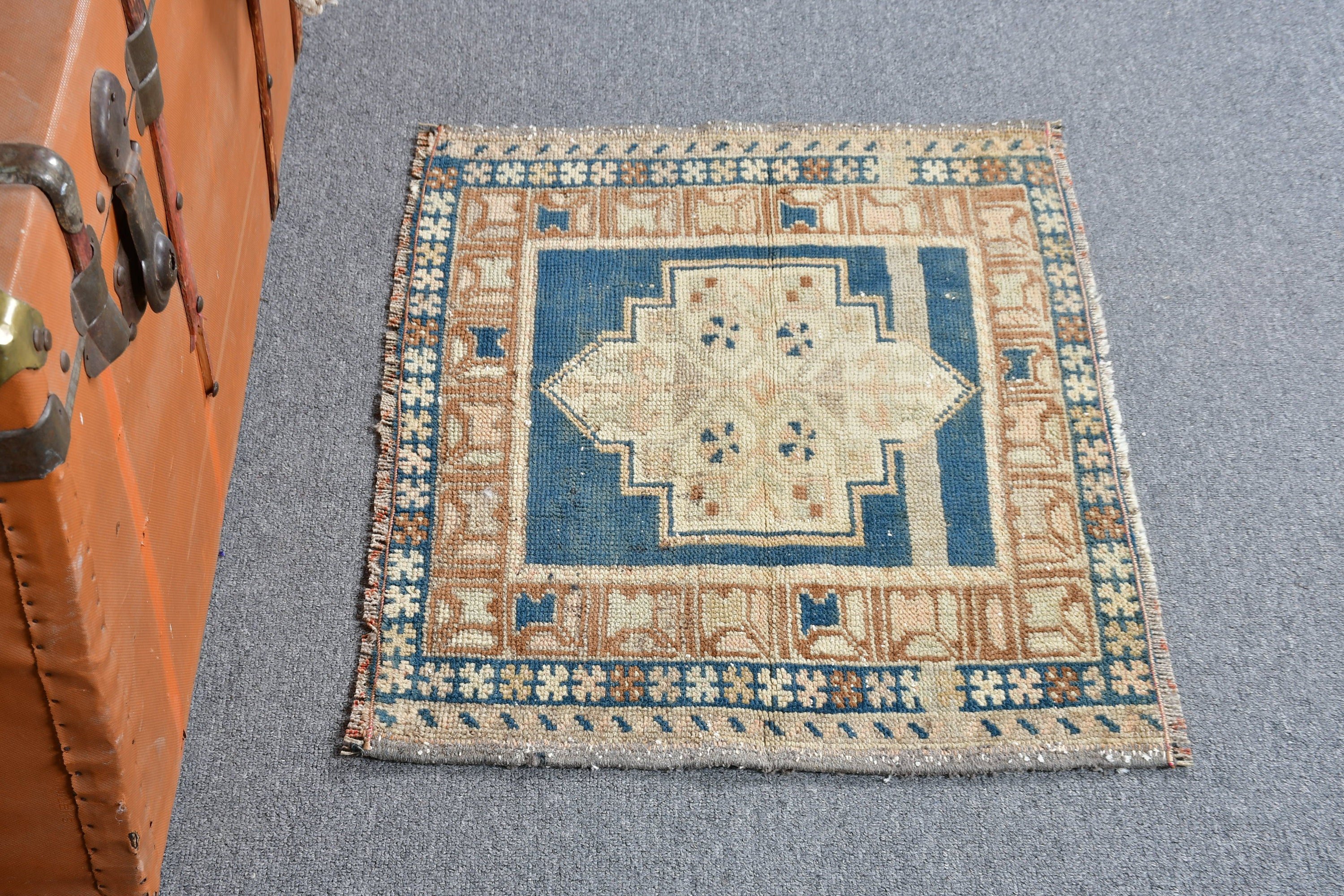 Araba Paspasları için Halılar, Vintage Halı, Türk Halısı, Antika Halılar, Havalı Halı, Kahverengi Fas Halısı, 1,7x2,2 ft Küçük Halılar, Yatak Odası Halısı, Mutfak Halısı