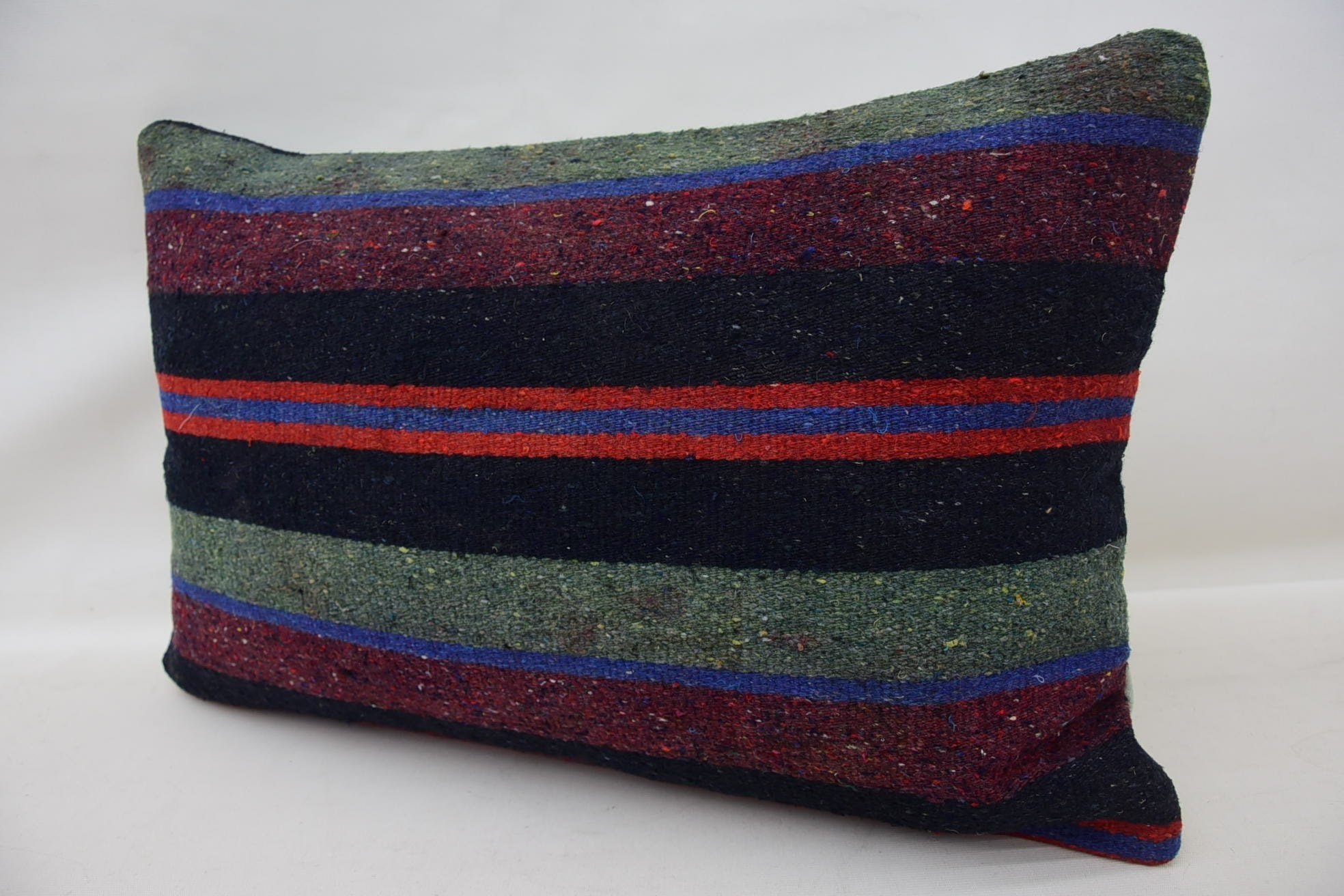 Home Decor Pillow, Decorative Throw Cushion Case, Kilim Pillow Cover, 16"x24" Red Cushion Cover, Kilim Cushion Sham, Knitted Pillow