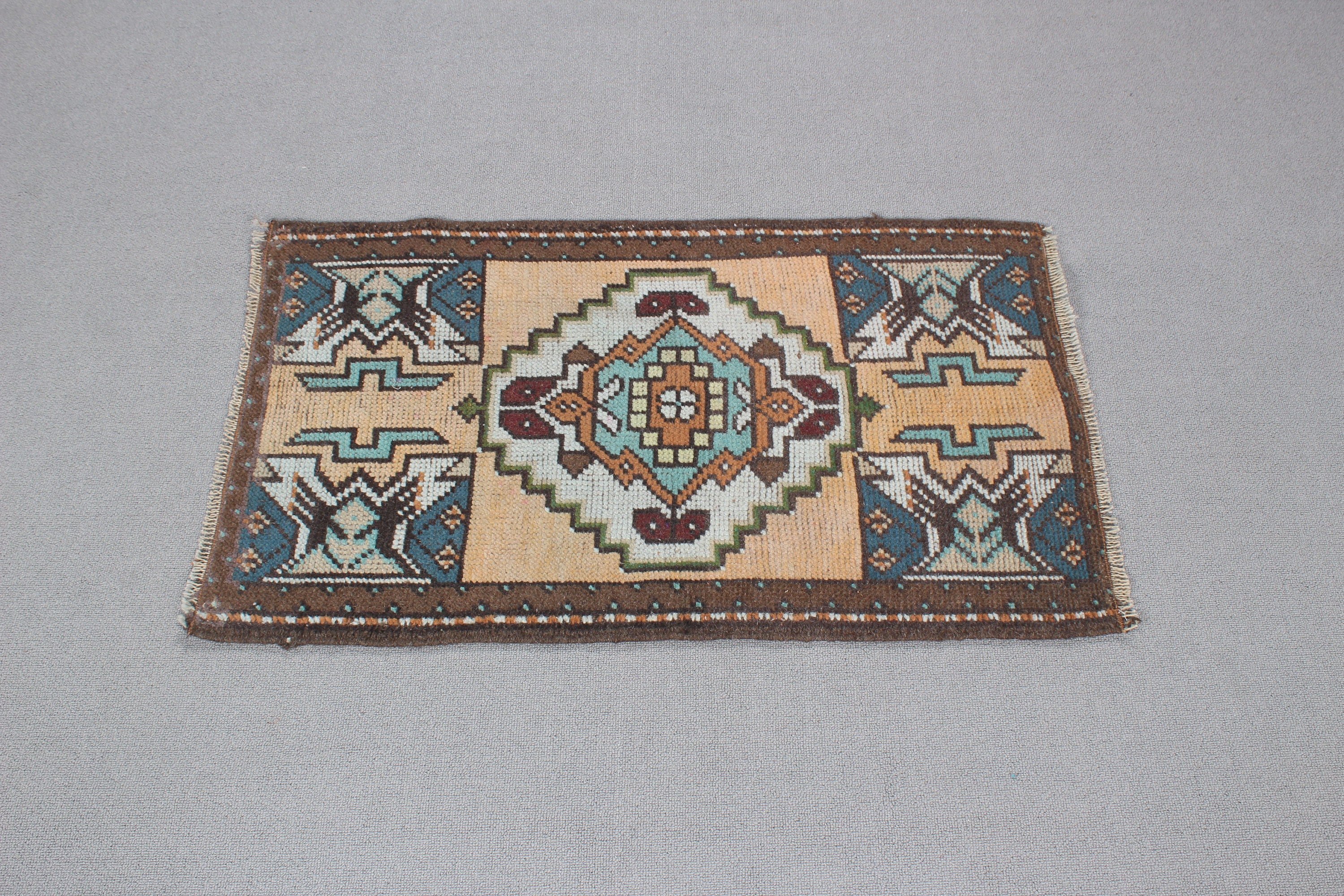 Türk Halısı, Küçük Vintage Halı, Ev Dekorasyonu Halıları, Vintage Halı, Bej El Dokuma Halılar, 1.8x3.1 ft Küçük Halılar, Fas Halıları, Küçük Alan Halısı