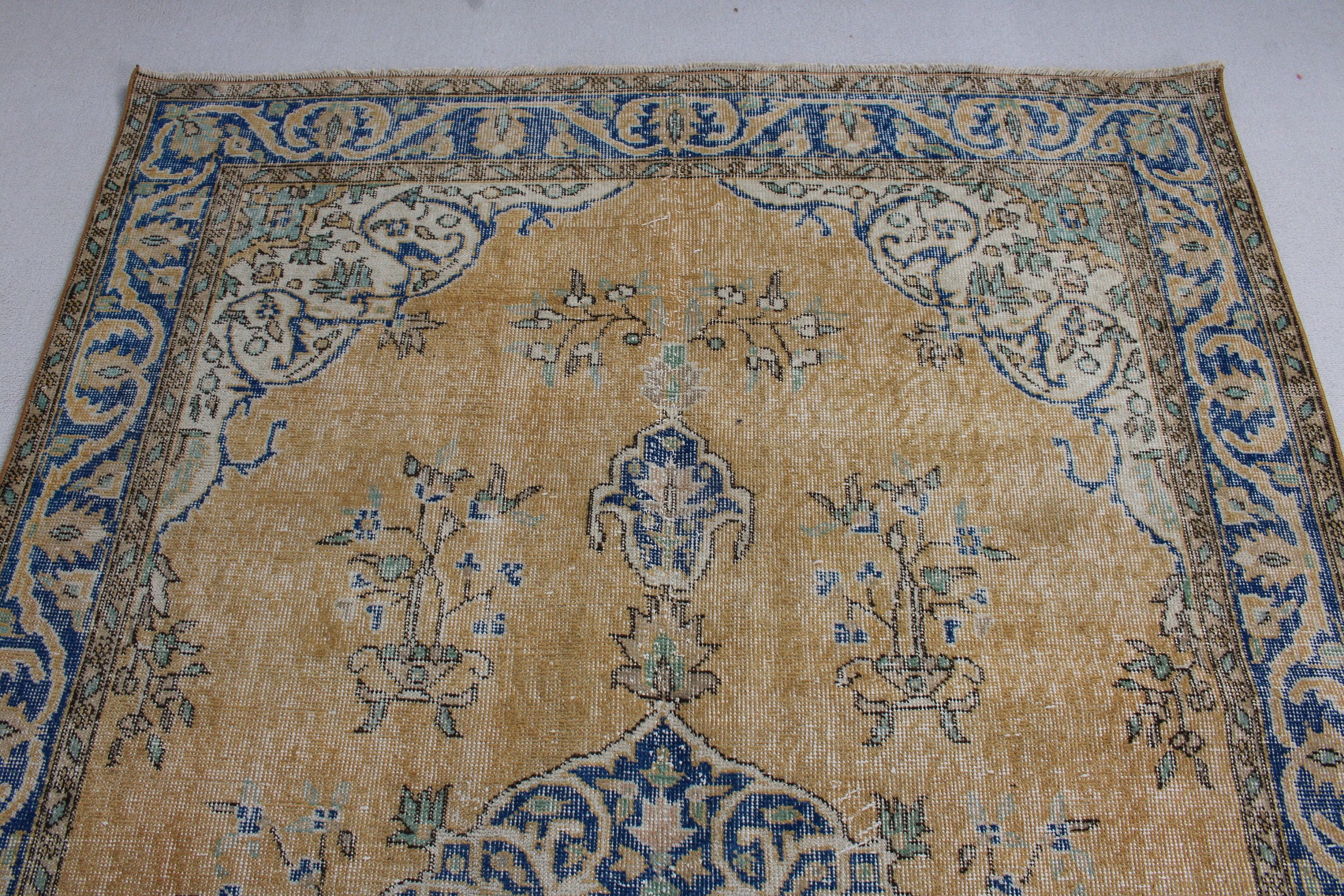 Yatak Odası Halısı, 5.6x9.4 ft Büyük Halı, Türk Halıları, Büyük Vintage Halılar, Vintage Halı, Modern Halılar, El Yapımı Halılar, Yün Halılar, Bronz Havalı Halılar