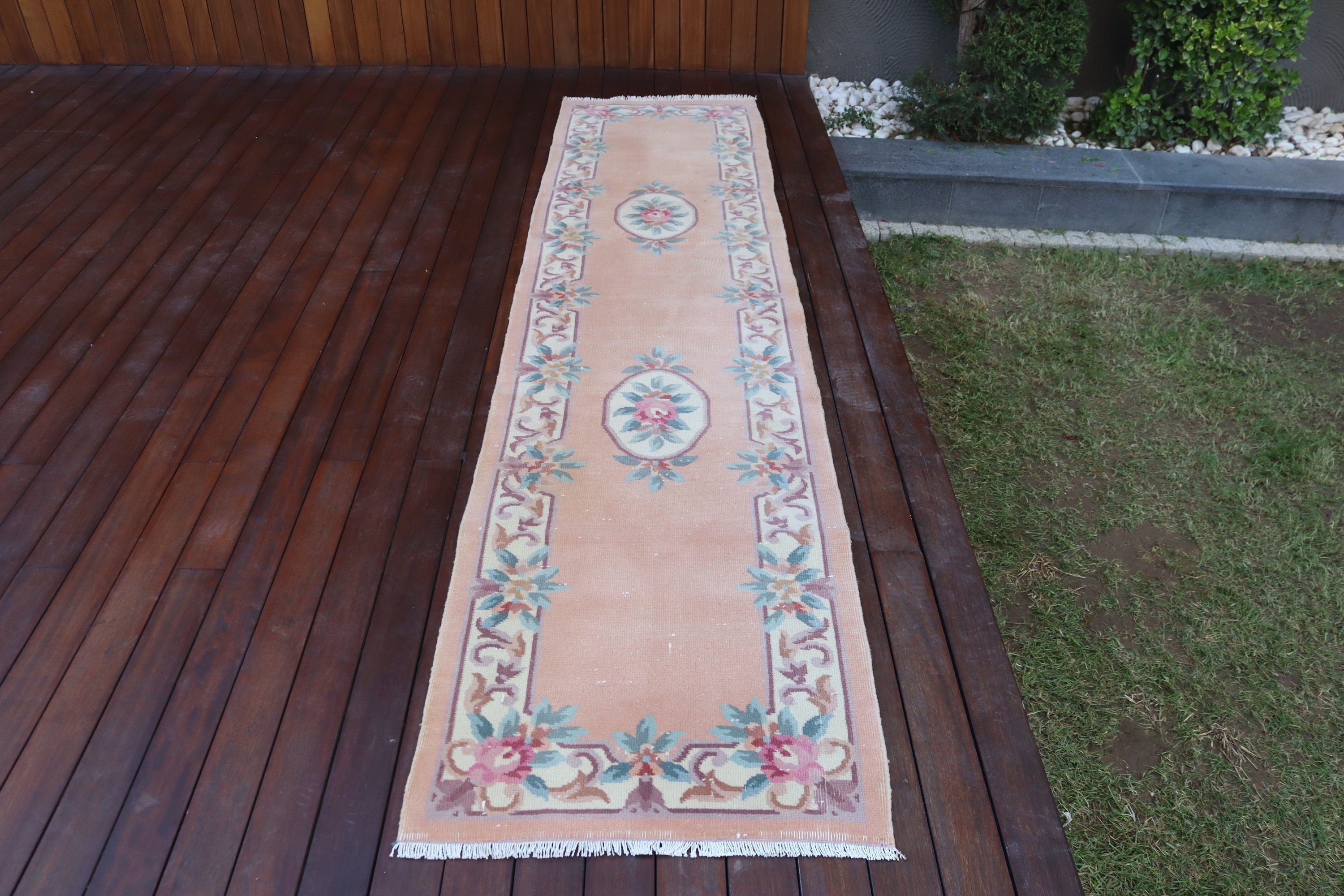 2.2x9.5 ft Runner Halıları, Nötr Halılar, Etnik Halılar, Düz Dokuma Halılar, Vintage Halı, Turuncu Anadolu Halısı, Türk Halıları, Vintage Runner Halıları