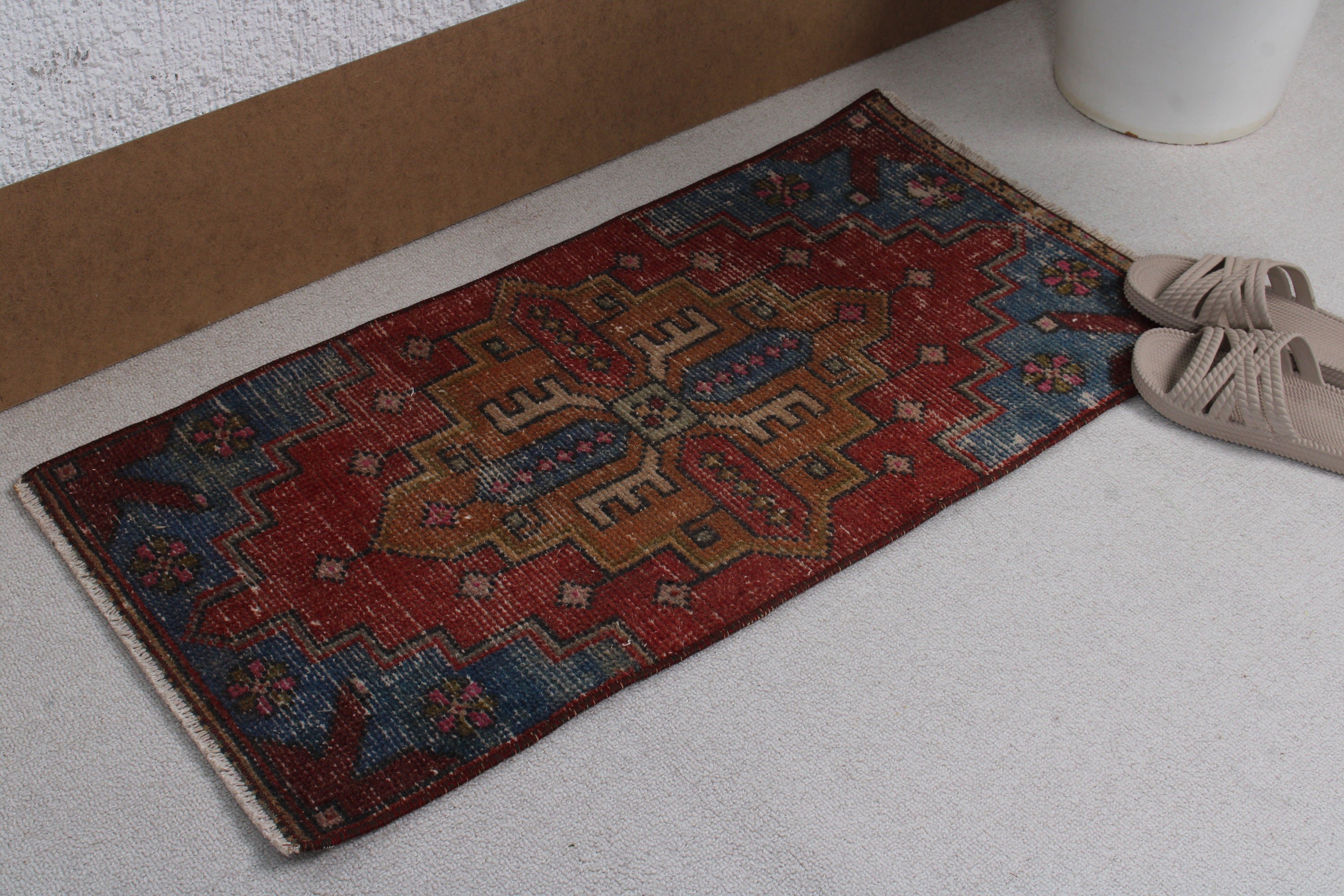 Kahverengi Yatak Odası Halıları, Vintage Halılar, Banyo Halıları, Çocuk Halısı, Oushak Halısı, 1.5x3 ft Küçük Halı, Kapı Paspas Halısı, Türk Halısı