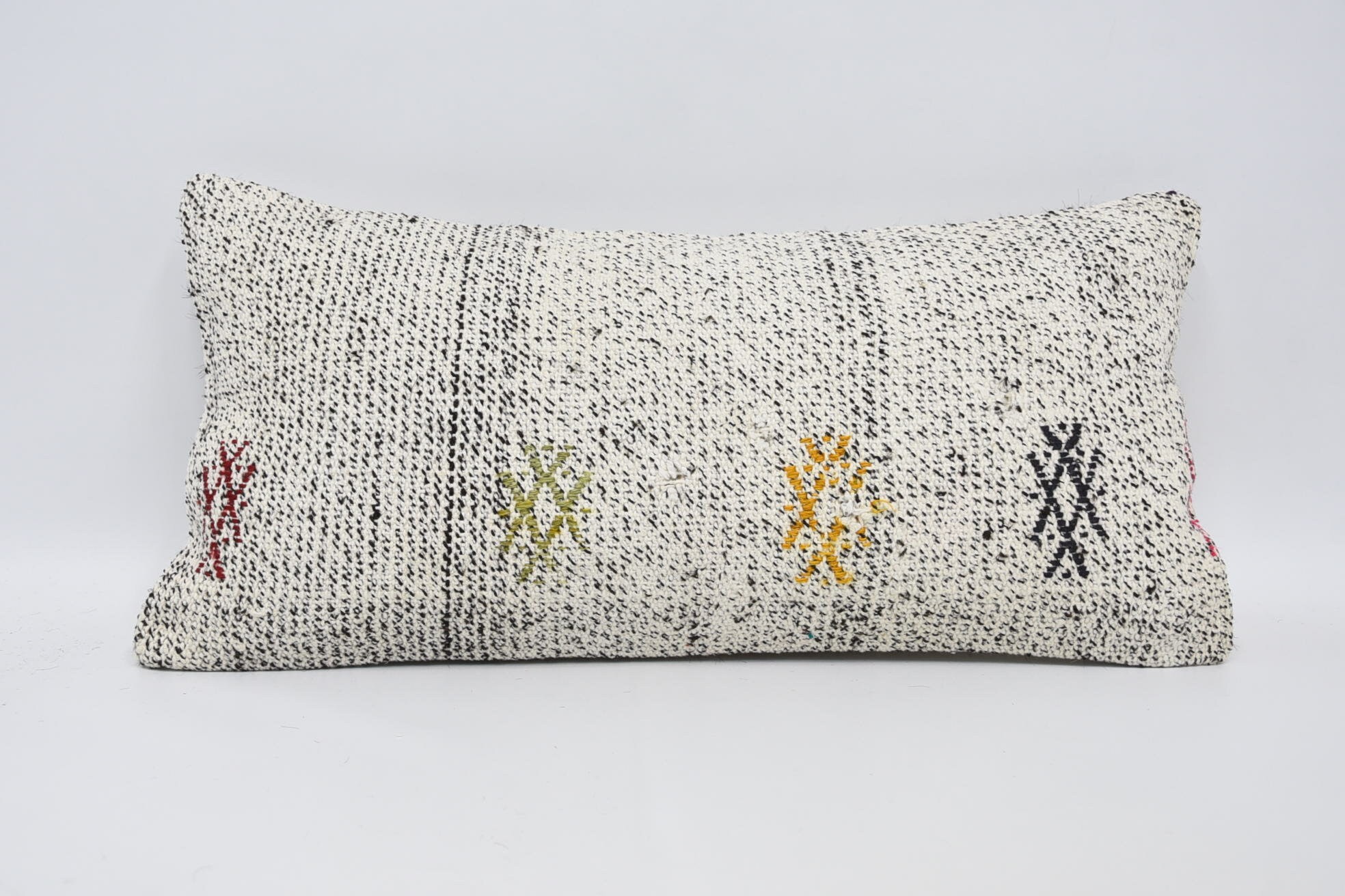 Retro Pillow, Patio Cushion Case, Outdoor Pillow Case, Gift Pillow, Throw Kilim Pillow, Kilim Pillow, 12"x24" White Pillow