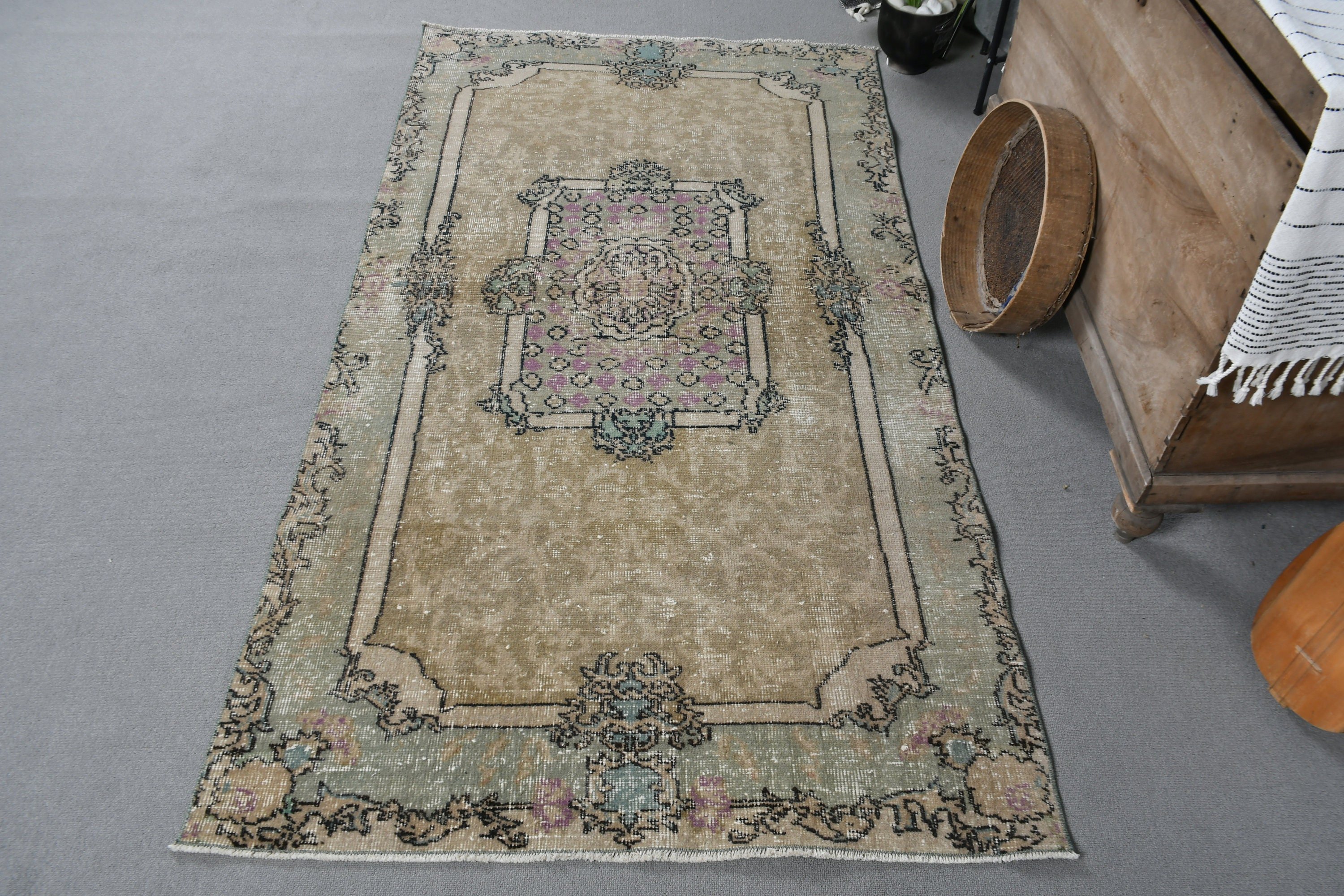 Outdoor Rugs, Nursery Rugs, Oushak Rugs, Green Cool Rugs, Bedroom Rugs, Turkish Rug, 3.5x6.5 ft Accent Rug, Vintage Rug, Rugs for Entry