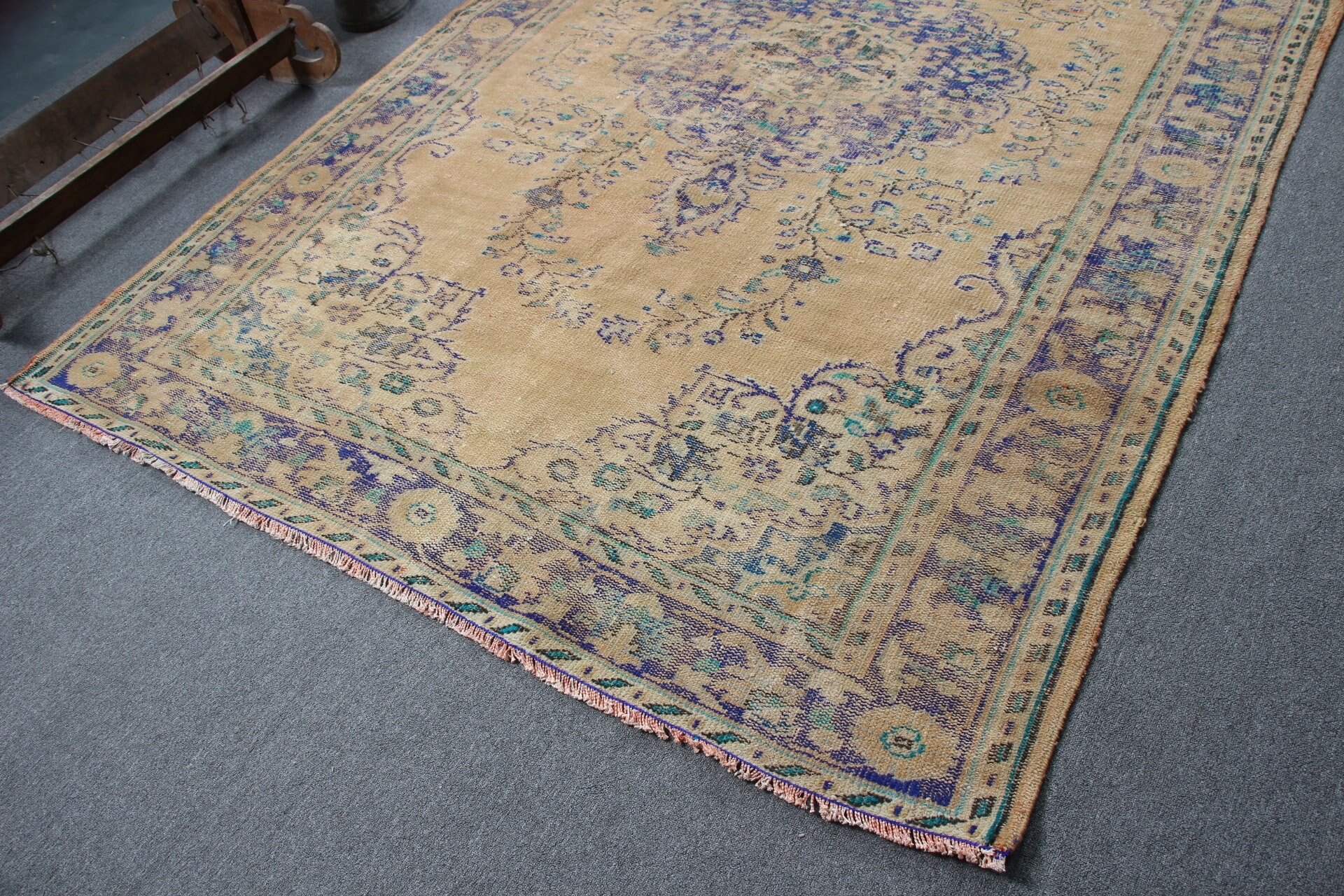 Fas Halıları, Salon Halısı, Parlak Halı, 6,4x9,4 ft Büyük Halılar, Kahverengi Antika Halılar, Vintage Halı, Türk Halısı, Ev Dekor Halıları, Yemek Odası Halısı