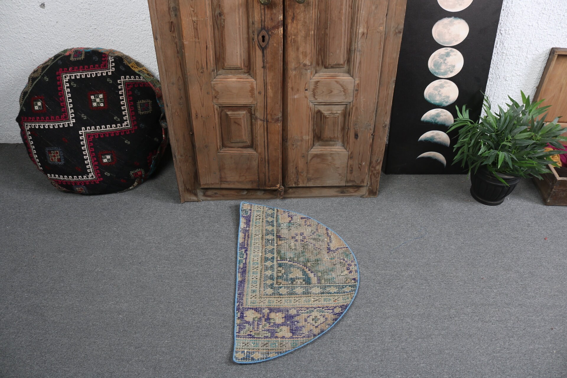 2.4x1.4 ft Küçük Halılar, Ev İçin Hediye Halı, Türk Halısı, Bej Boho Halıları, Havalı Halı, Giriş Halıları, Küçük Alan Halısı, Nötr Halı, Vintage Halılar